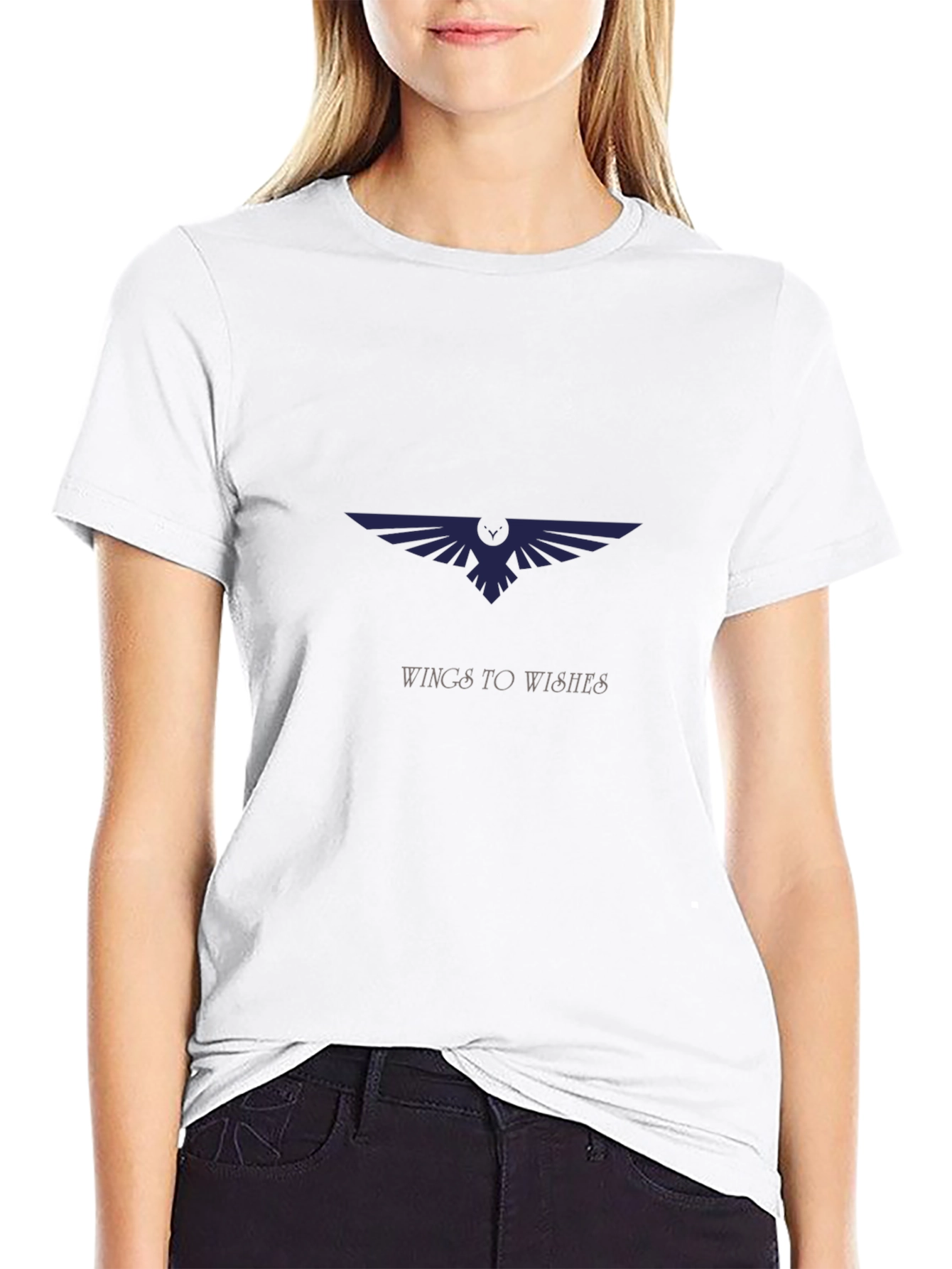 Wings to Wishes Black Graphic Tee