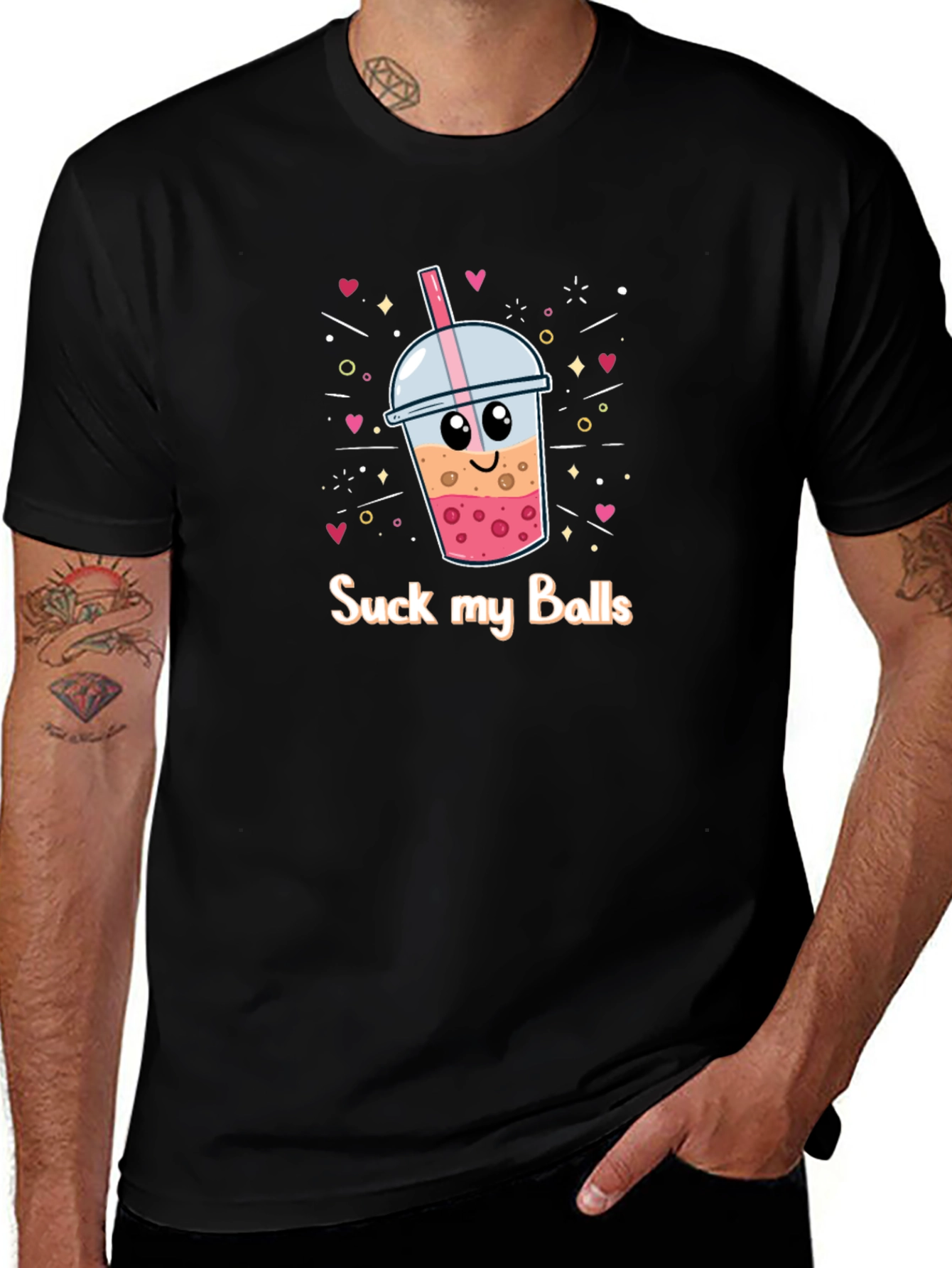Suck My Balls Boba Bubble Tea Graphic T-Shirt