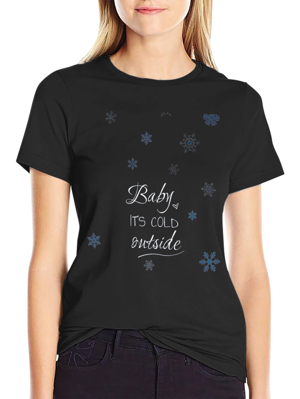 Baby Its Cold Outside Black Graphic Tee