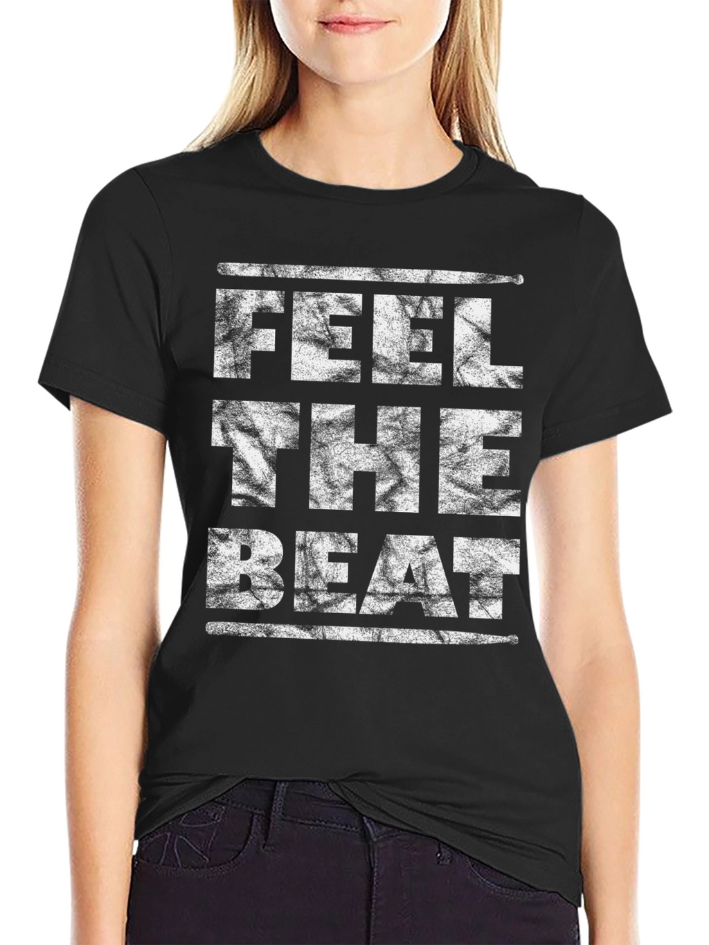 Feel The Beat Drummer T-Shirt - Black