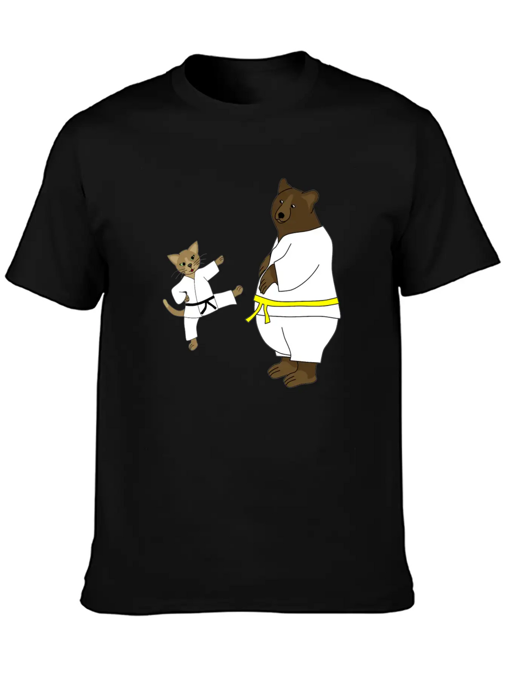 Taekwondo Cat And Bear Classic Cotton Tee – Unisex Comfort For Any Season