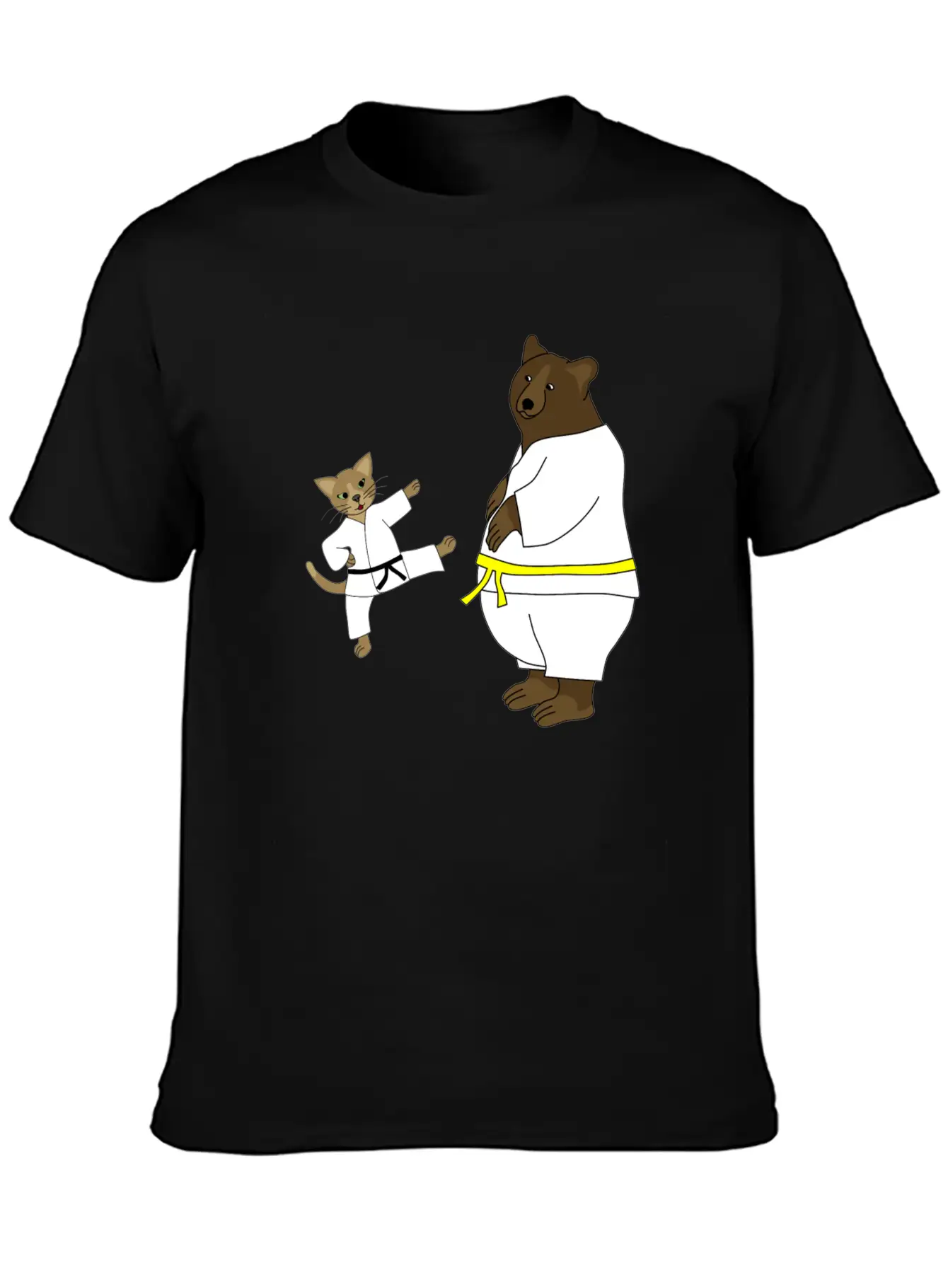 Taekwondo Cat And Bear Classic Cotton Tee – Unisex Comfort For Any Season