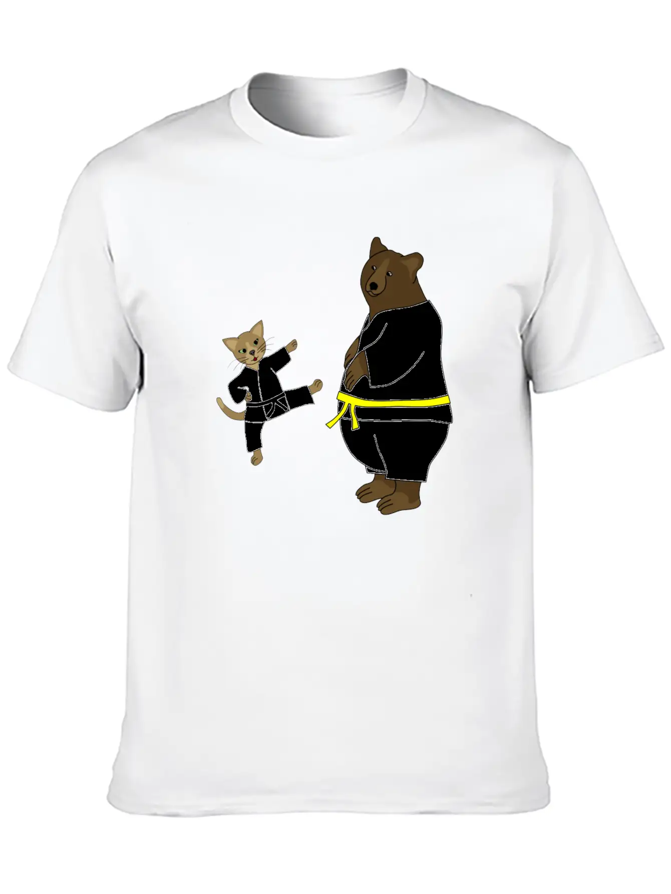 Taekwondo Cat And Bear Classic Cotton Tee – Unisex Comfort For Any Season