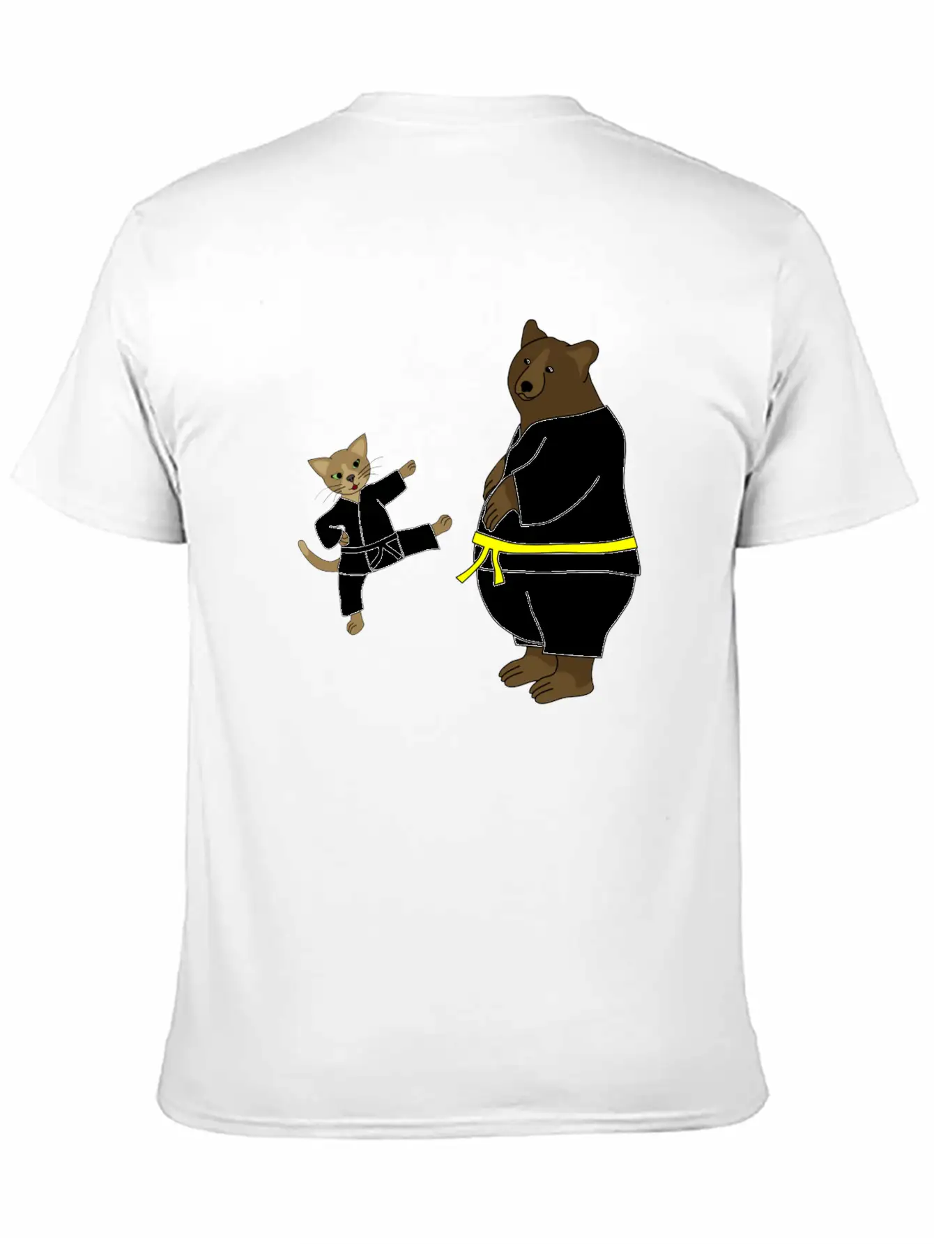 Taekwondo Cat And Bear Classic Cotton Tee – Unisex Comfort For Any Season
