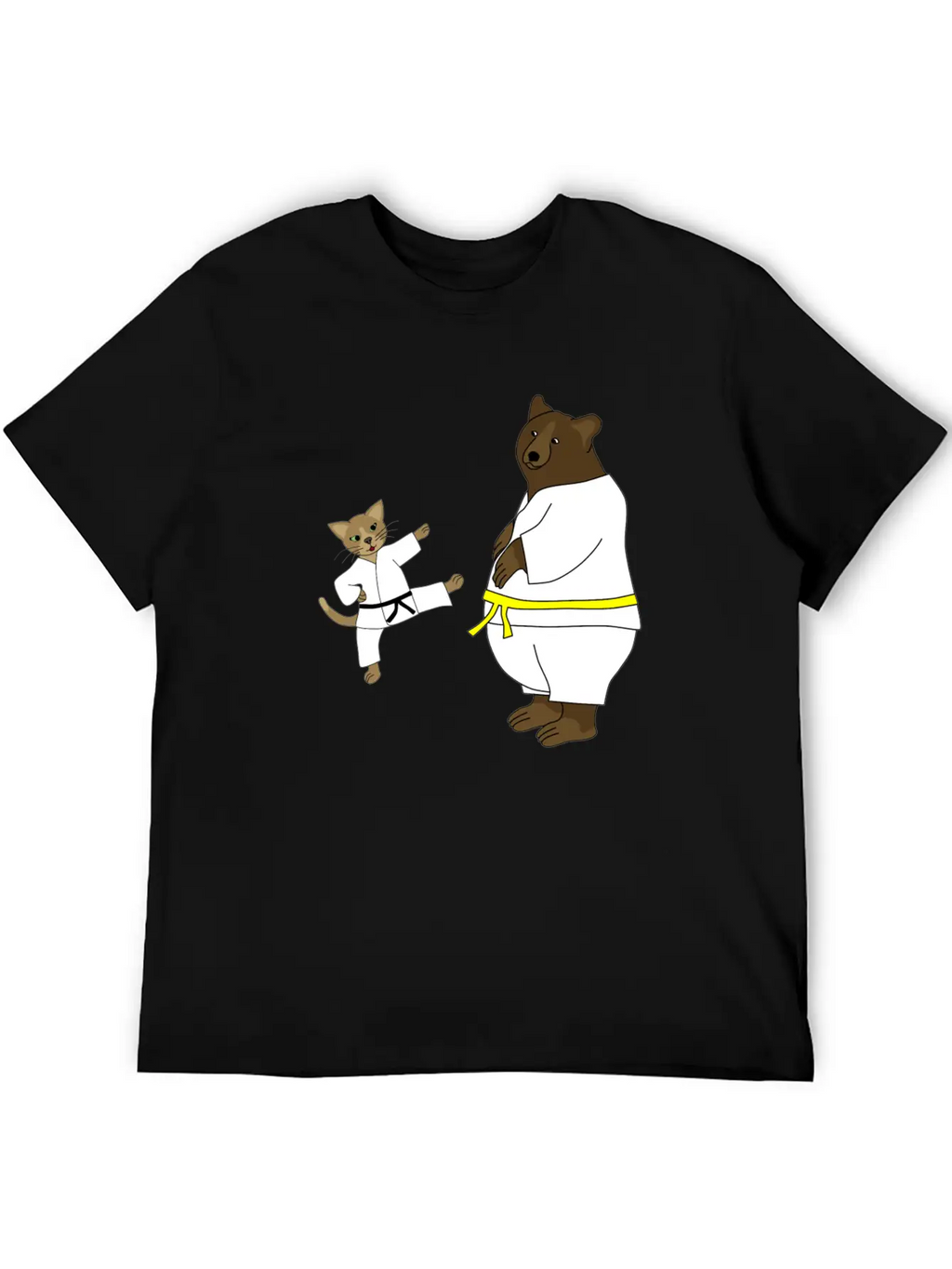 Taekwondo Cat And Bear Classic Cotton Tee – Unisex Comfort For Any Season