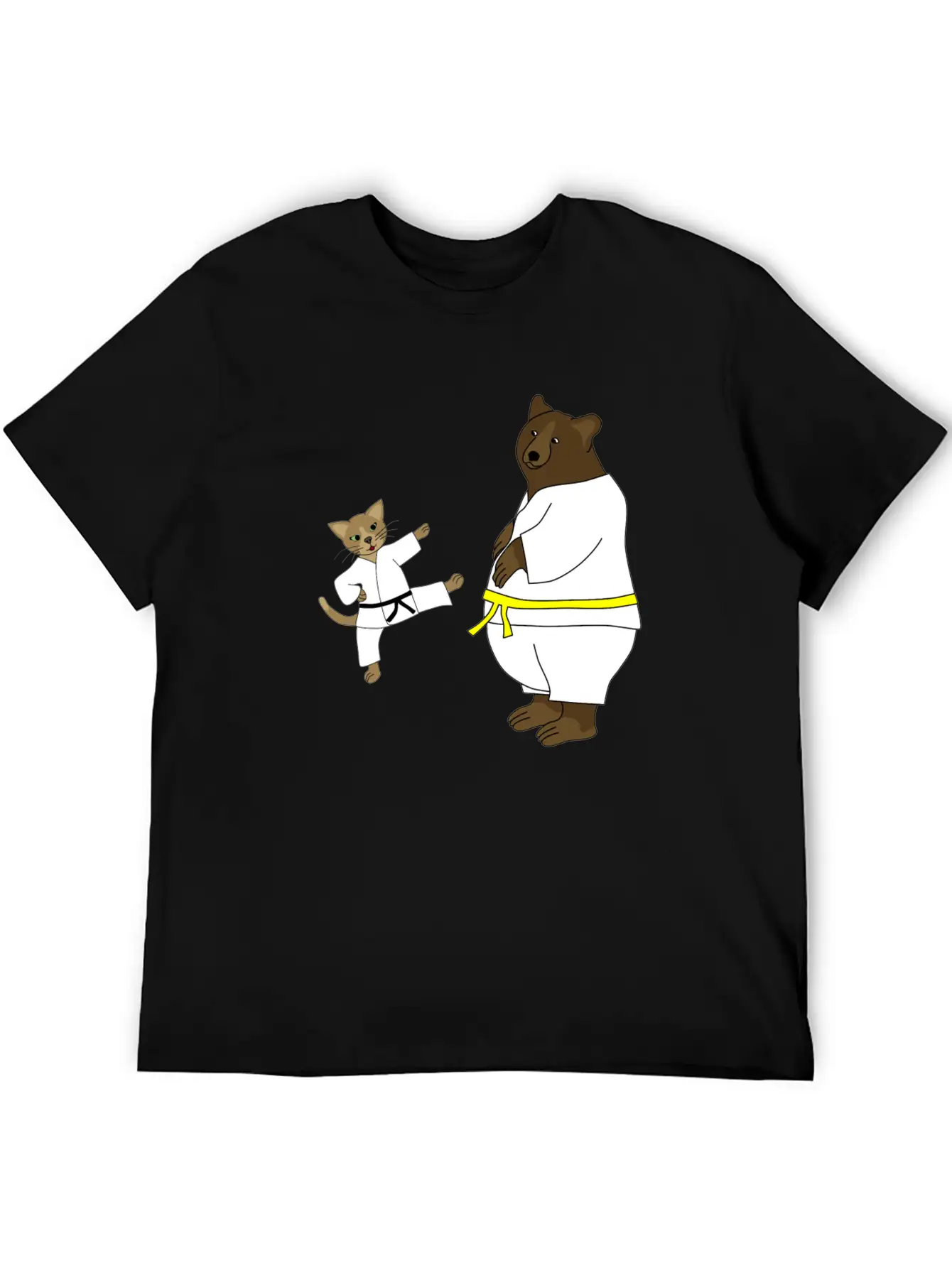 Taekwondo Cat And Bear Classic Cotton Tee – Unisex Comfort For Any Season