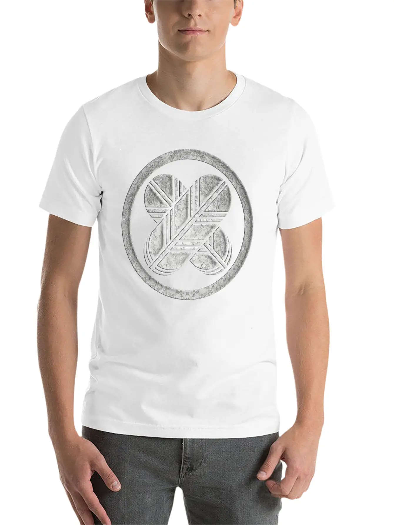 Takanoha Kamon In Silver Foil Breathable Graphic T-Shirt – Perfect For Casual Days