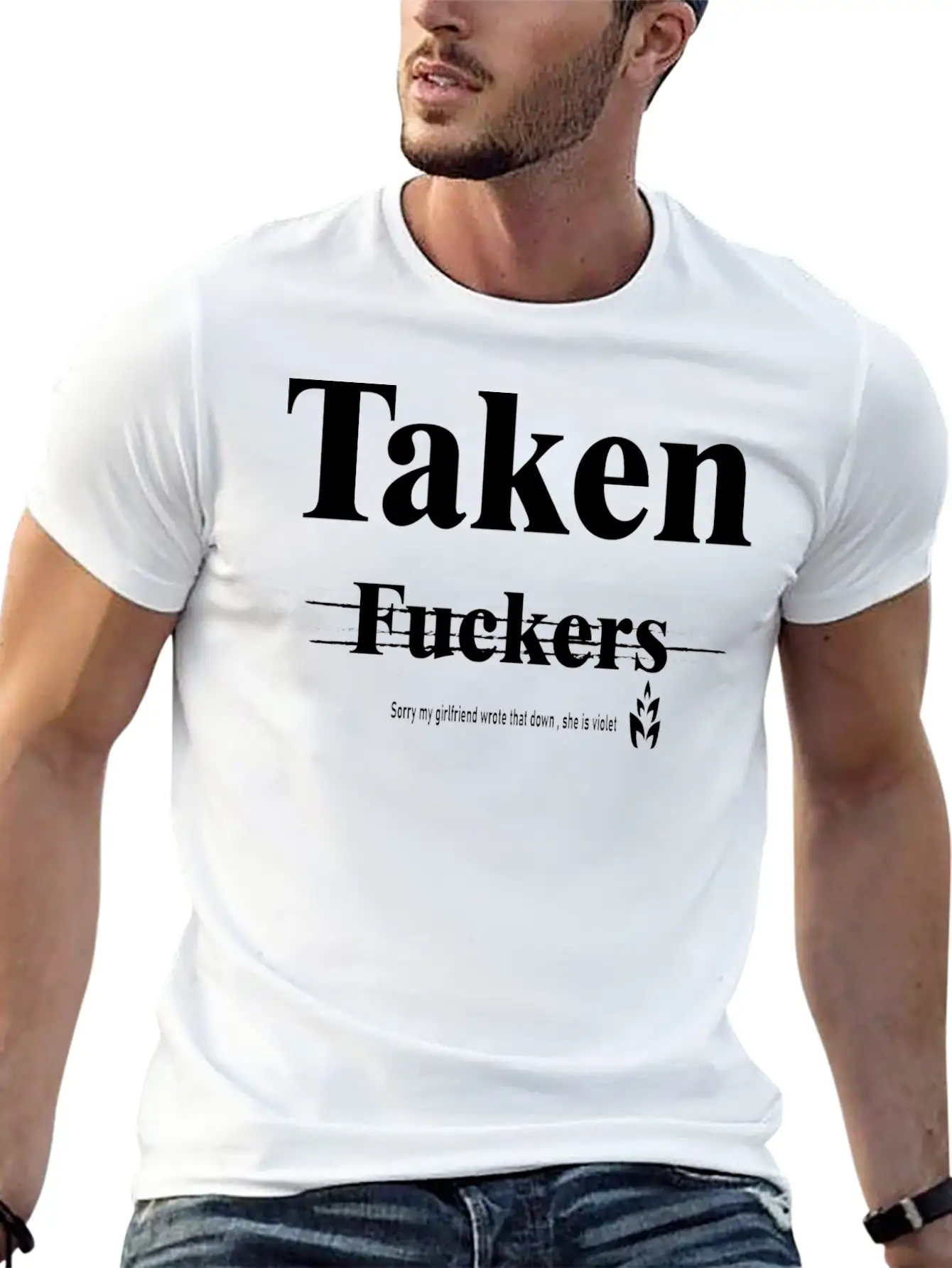 Taken My Girlfriend Wrote It Basic Graphic T-Shirt – Daily Comfort In Soft Cotton