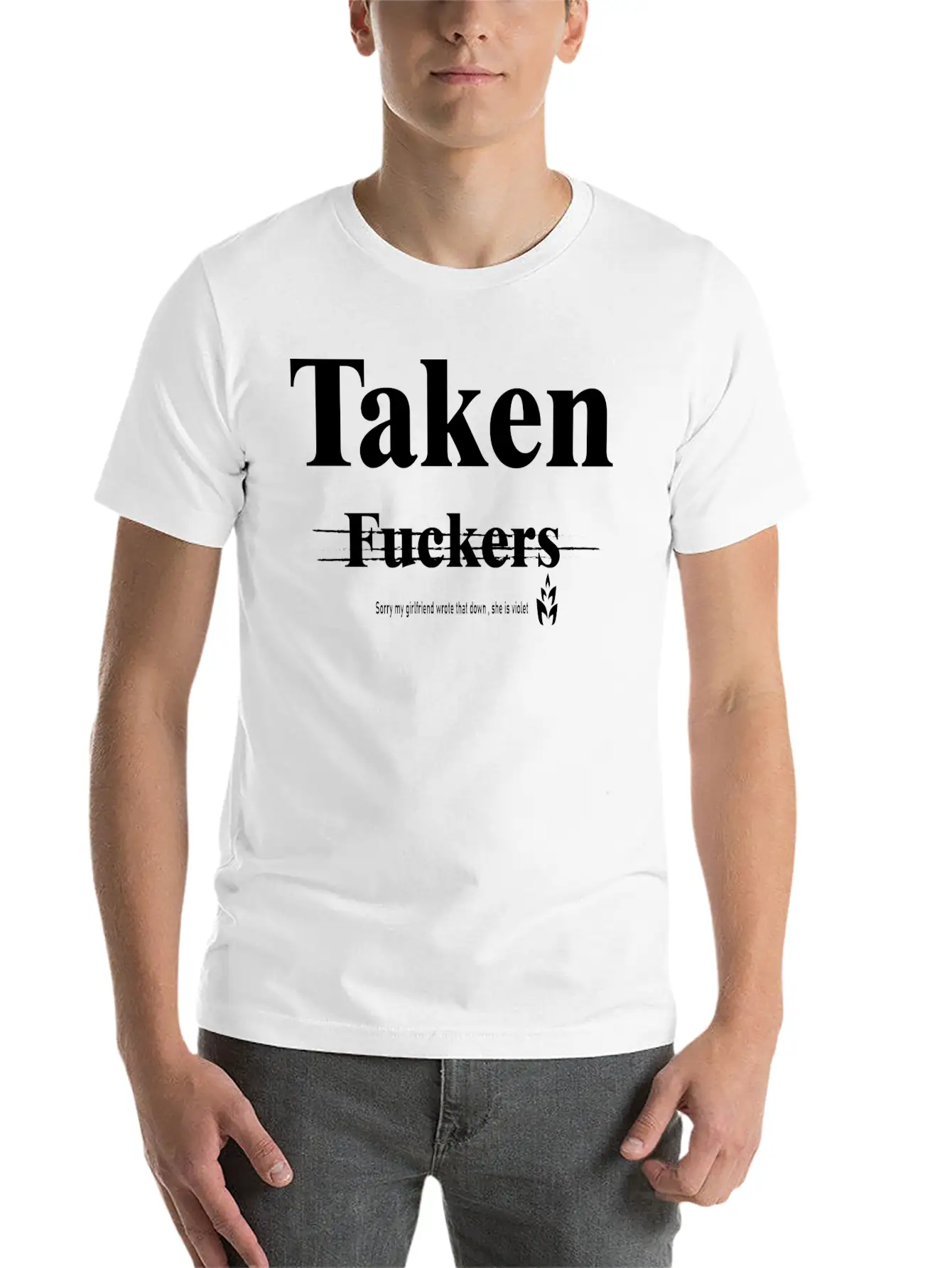 Taken My Girlfriend Wrote It Basic Graphic T-Shirt – Daily Comfort In Soft Cotton