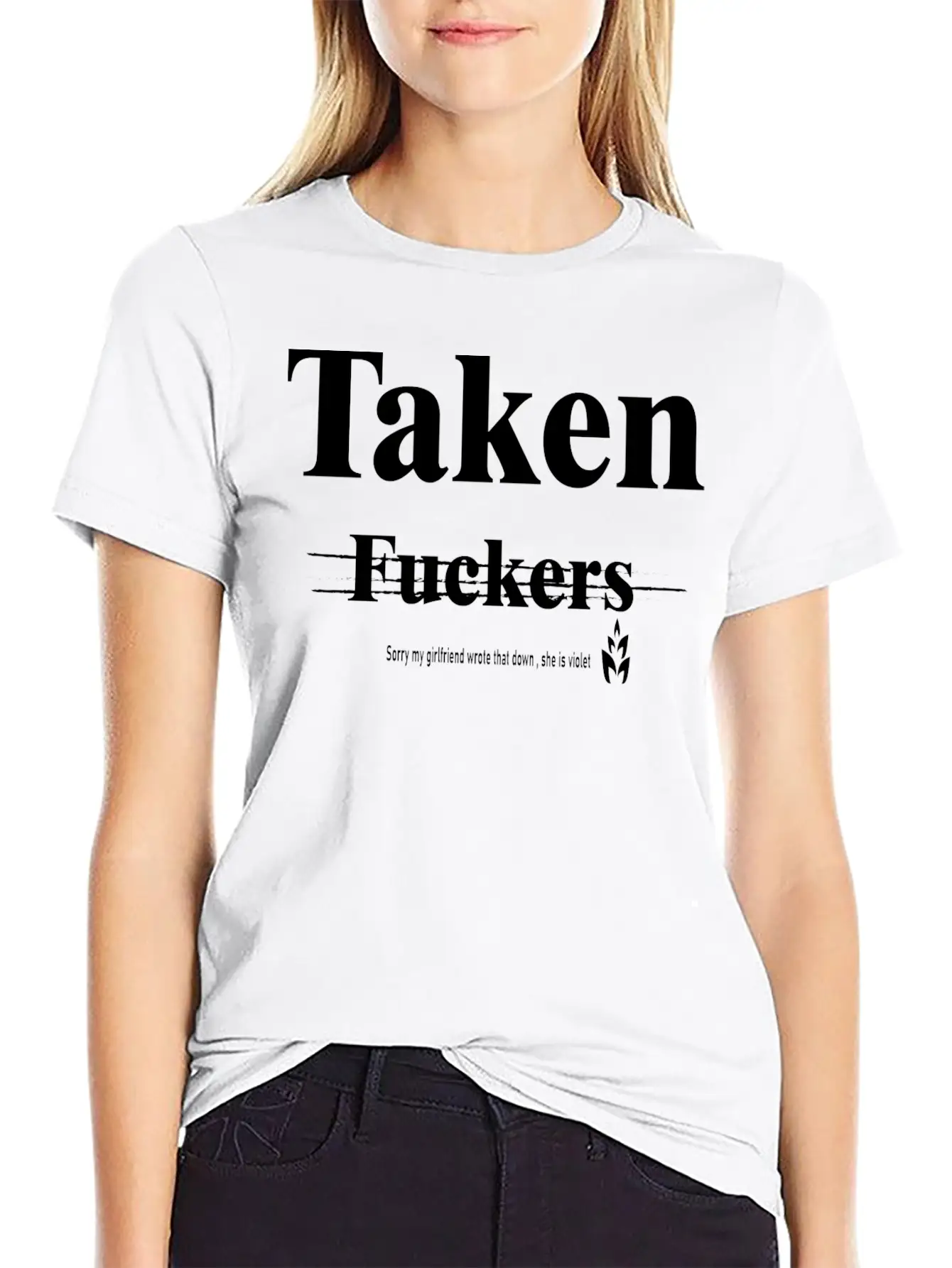 Taken My Girlfriend Wrote It Basic Graphic T-Shirt – Daily Comfort In Soft Cotton