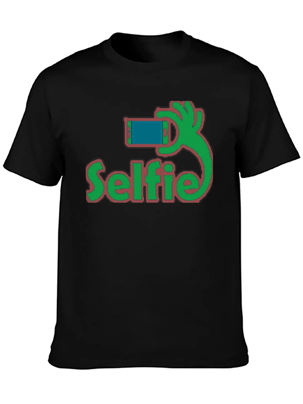 Taking Selfie Portrait Title Of Calligraphy Text Breathable Soft Cotton T-Shirt – Timeless Casual Look