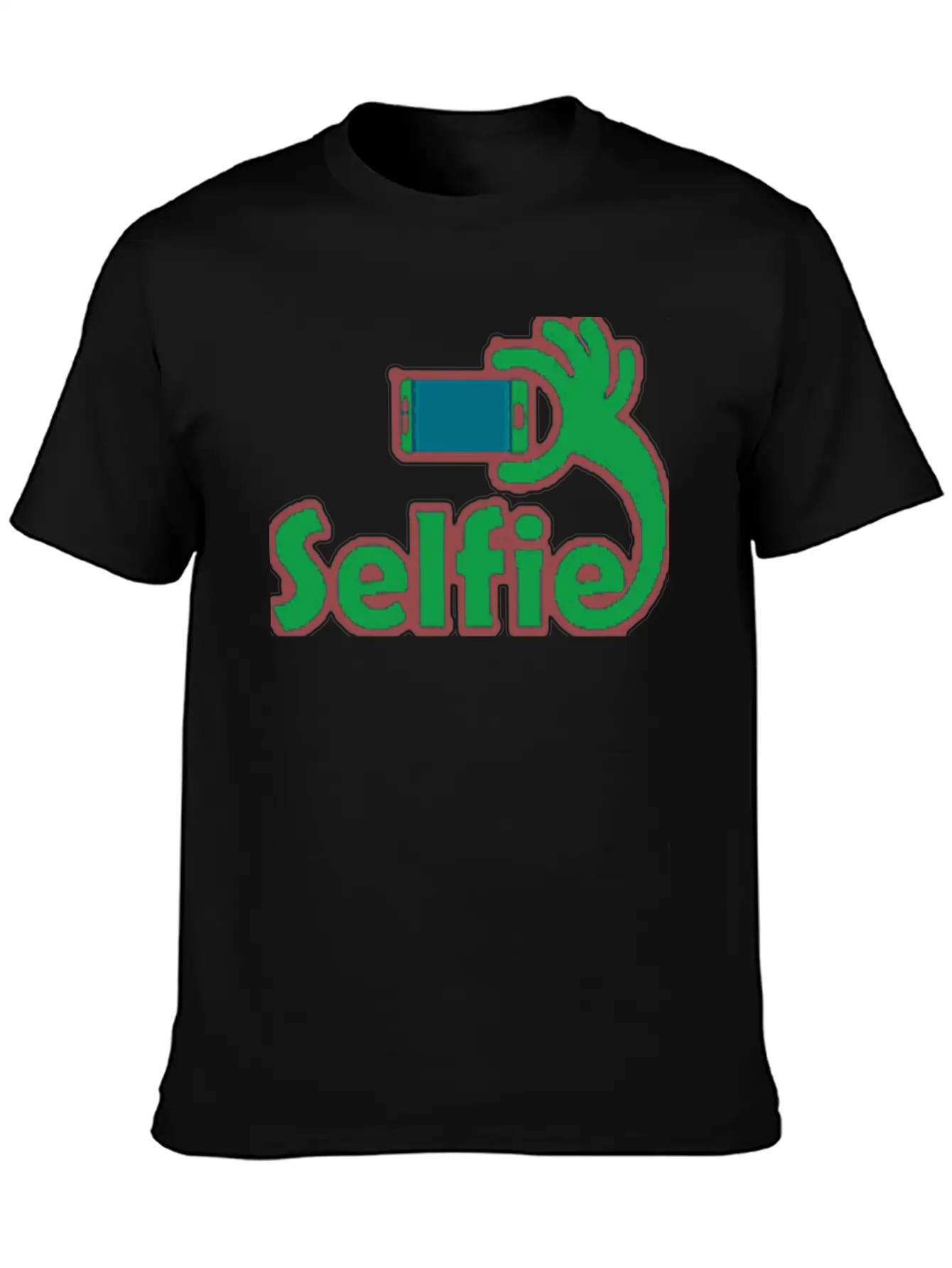 Taking Selfie Portrait Title Of Calligraphy Text Breathable Soft Cotton T-Shirt – Timeless Casual Look