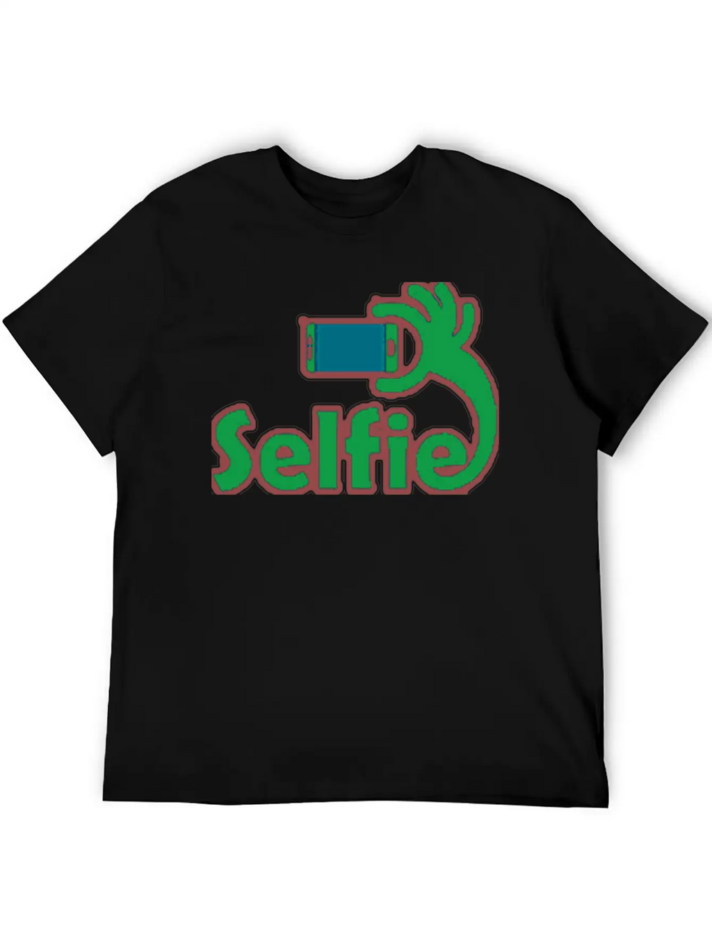 Taking Selfie Portrait Title Of Calligraphy Text Breathable Soft Cotton T-Shirt – Timeless Casual Look