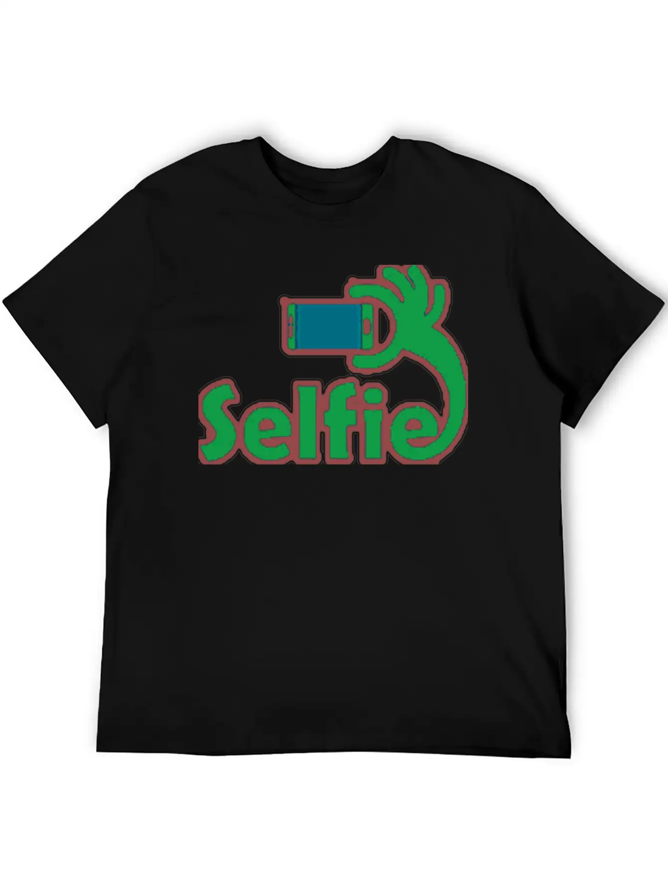 Taking Selfie Portrait Title Of Calligraphy Text Breathable Soft Cotton T-Shirt – Timeless Casual Look