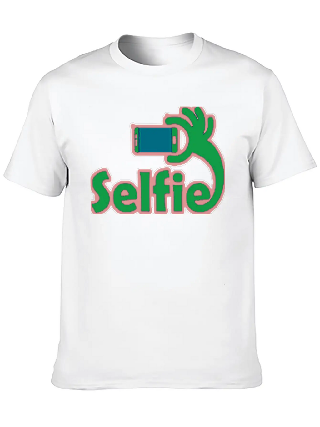 Taking Selfie Portrait Title Of Calligraphy Text Breathable Soft Cotton T-Shirt – Timeless Casual Look