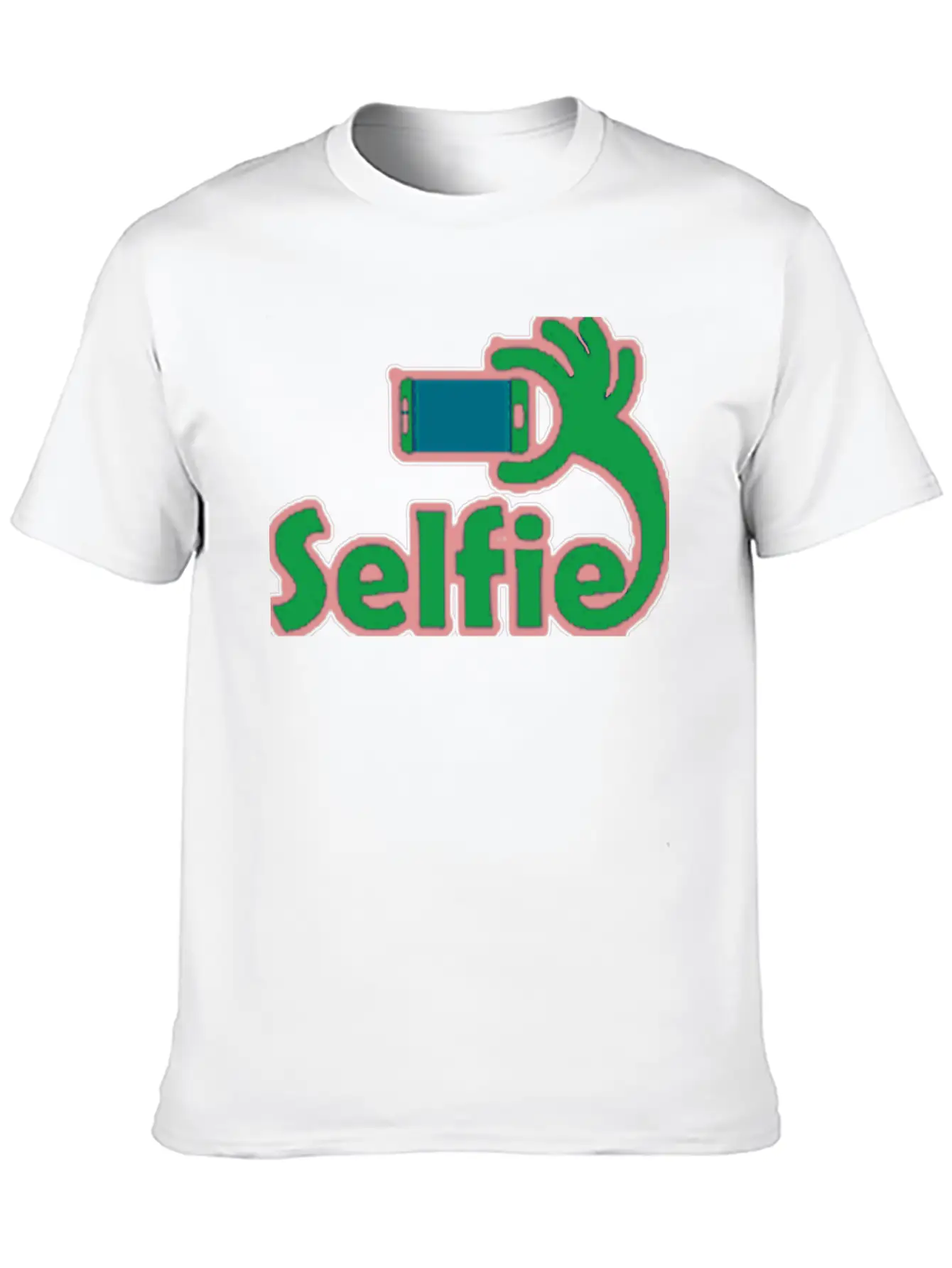 Taking Selfie Portrait Title Of Calligraphy Text Breathable Soft Cotton T-Shirt – Timeless Casual Look
