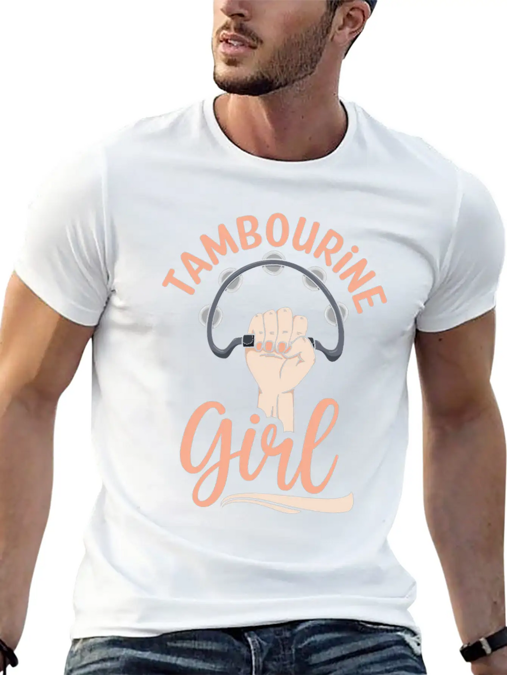 Tambourine Girl Percussion Musician Basic Graphic T-Shirt – Daily Comfort In Soft Cotton
