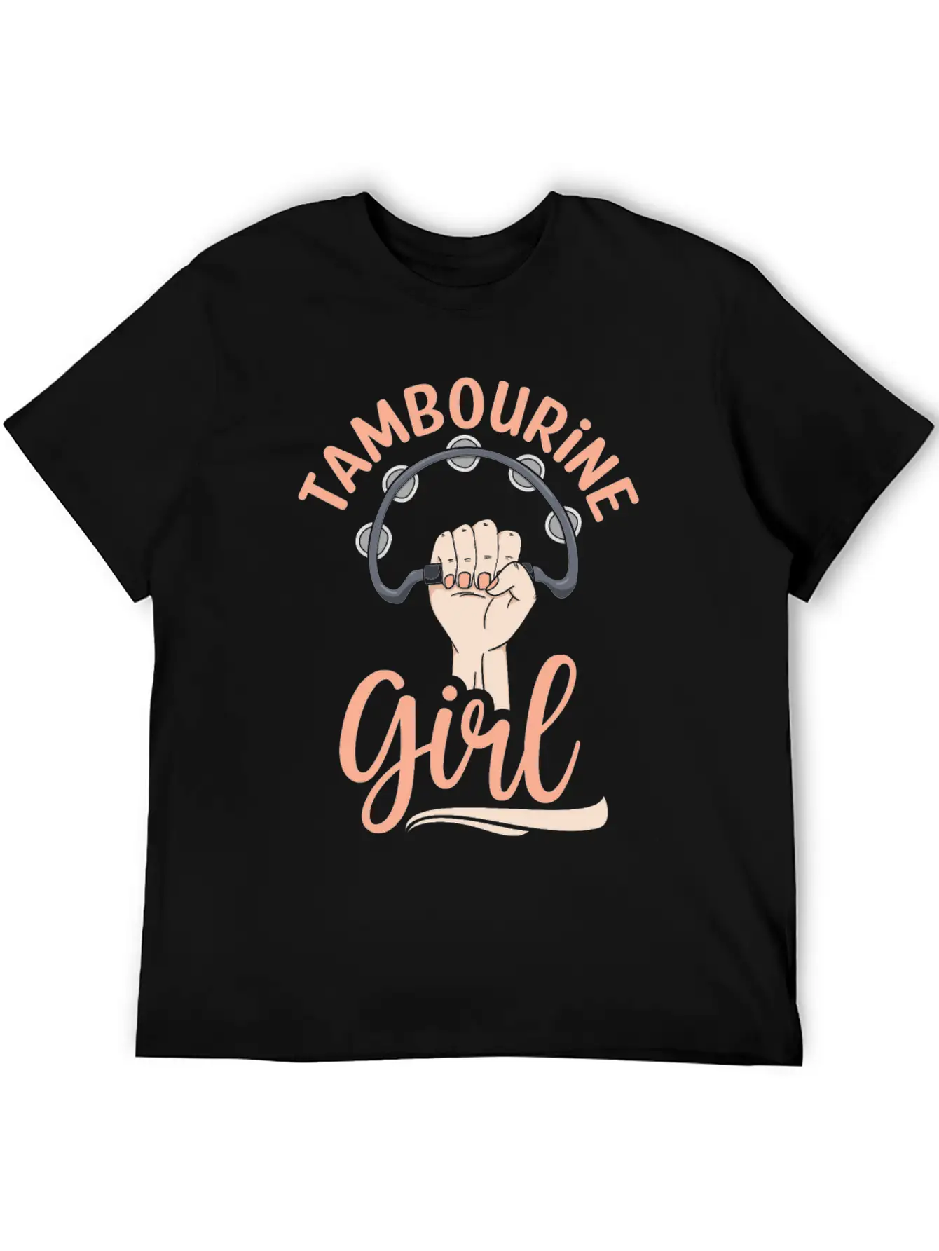 Tambourine Girl Percussion Musician Basic Graphic T-Shirt – Daily Comfort In Soft Cotton