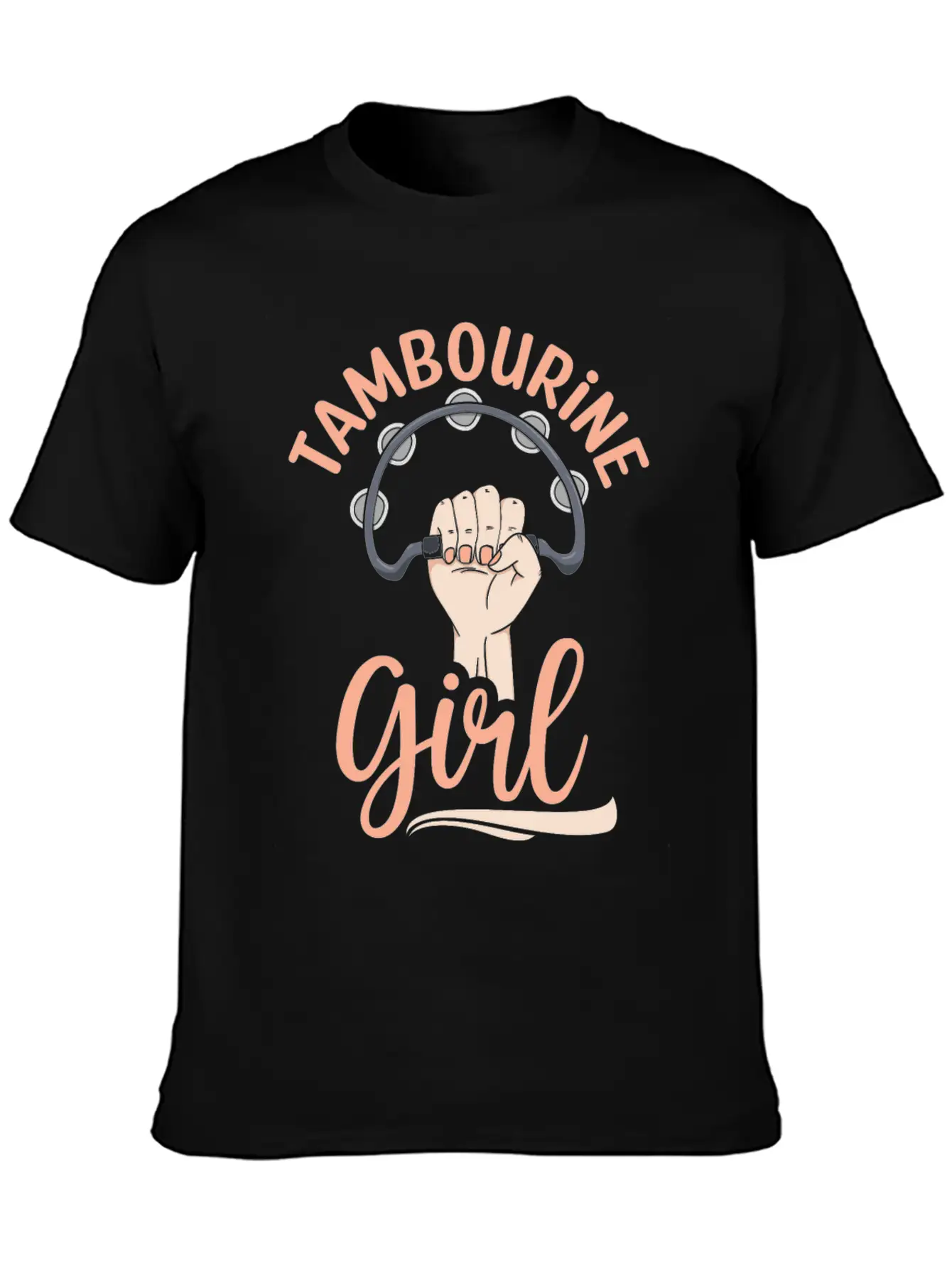 Tambourine Girl Percussion Musician Basic Graphic T-Shirt – Daily Comfort In Soft Cotton