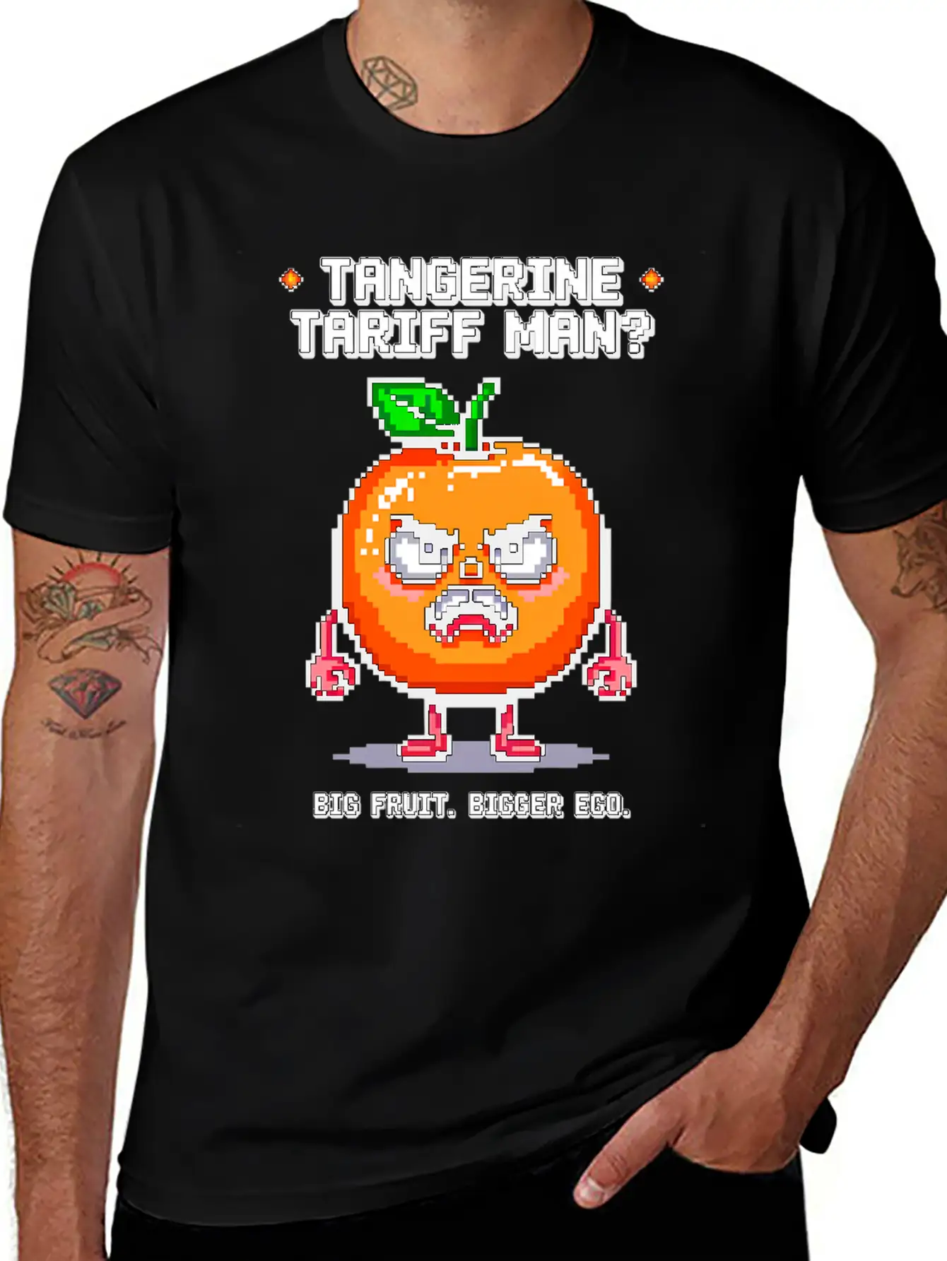 Tangerine Tariff Man? Big Fruit. Bigger Ego. Classic Cotton Tee – Unisex Comfort For Any Season