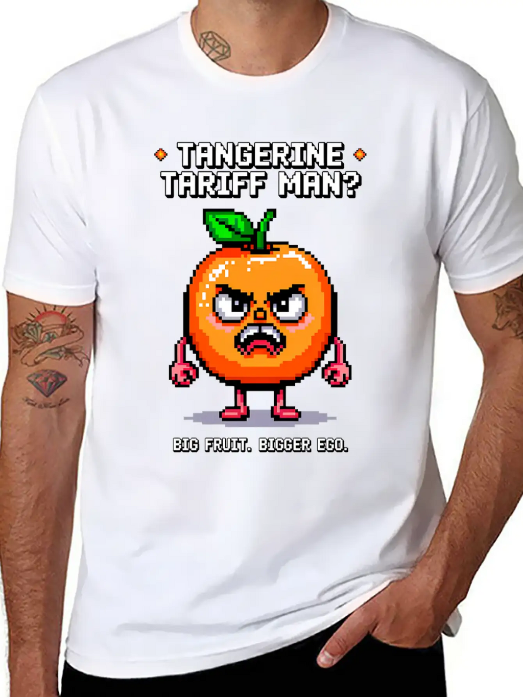Tangerine Tariff Man? Big Fruit. Bigger Ego. Classic Cotton Tee – Unisex Comfort For Any Season
