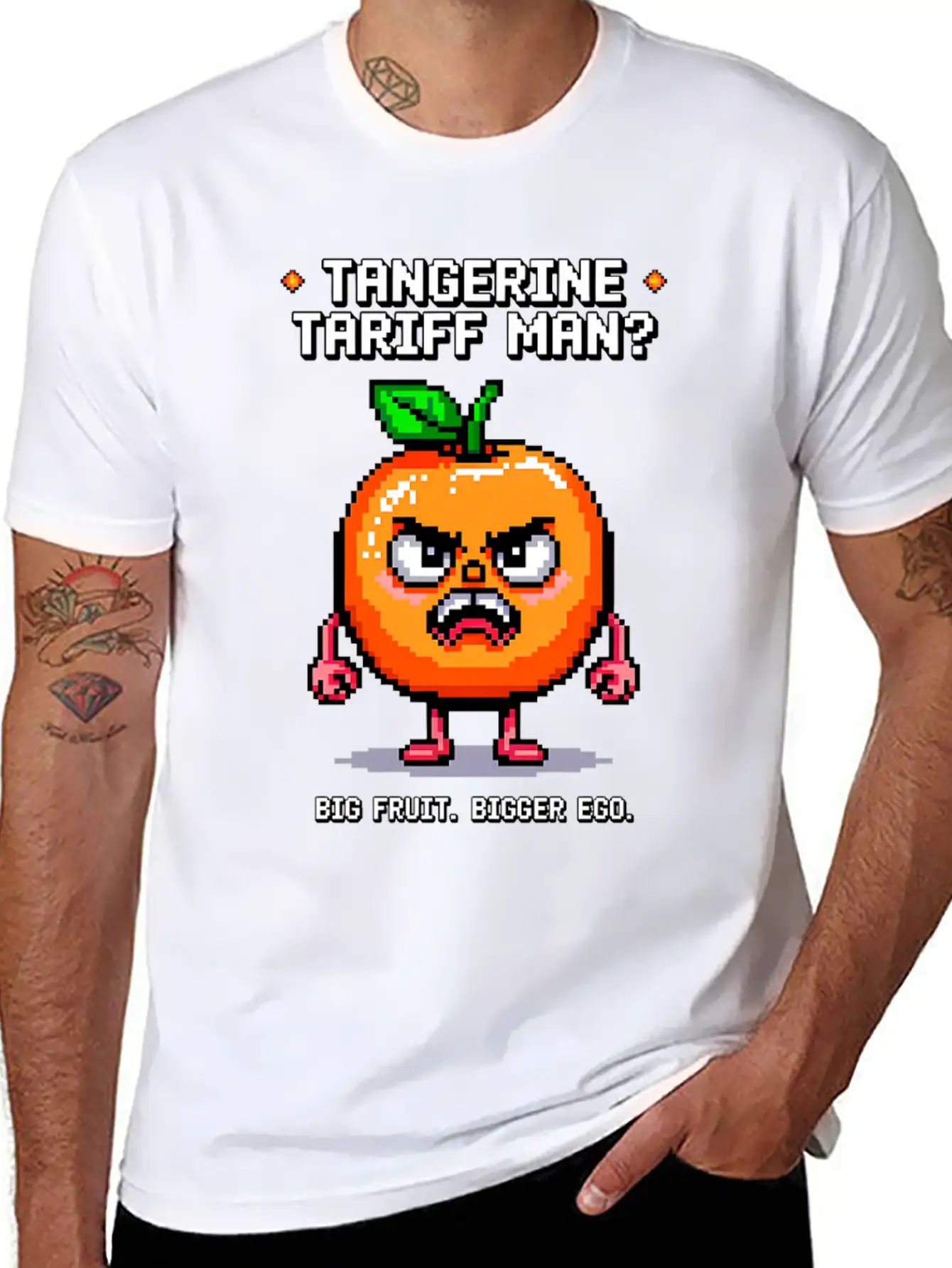 Tangerine Tariff Man? Big Fruit. Bigger Ego. Classic Cotton Tee – Unisex Comfort For Any Season