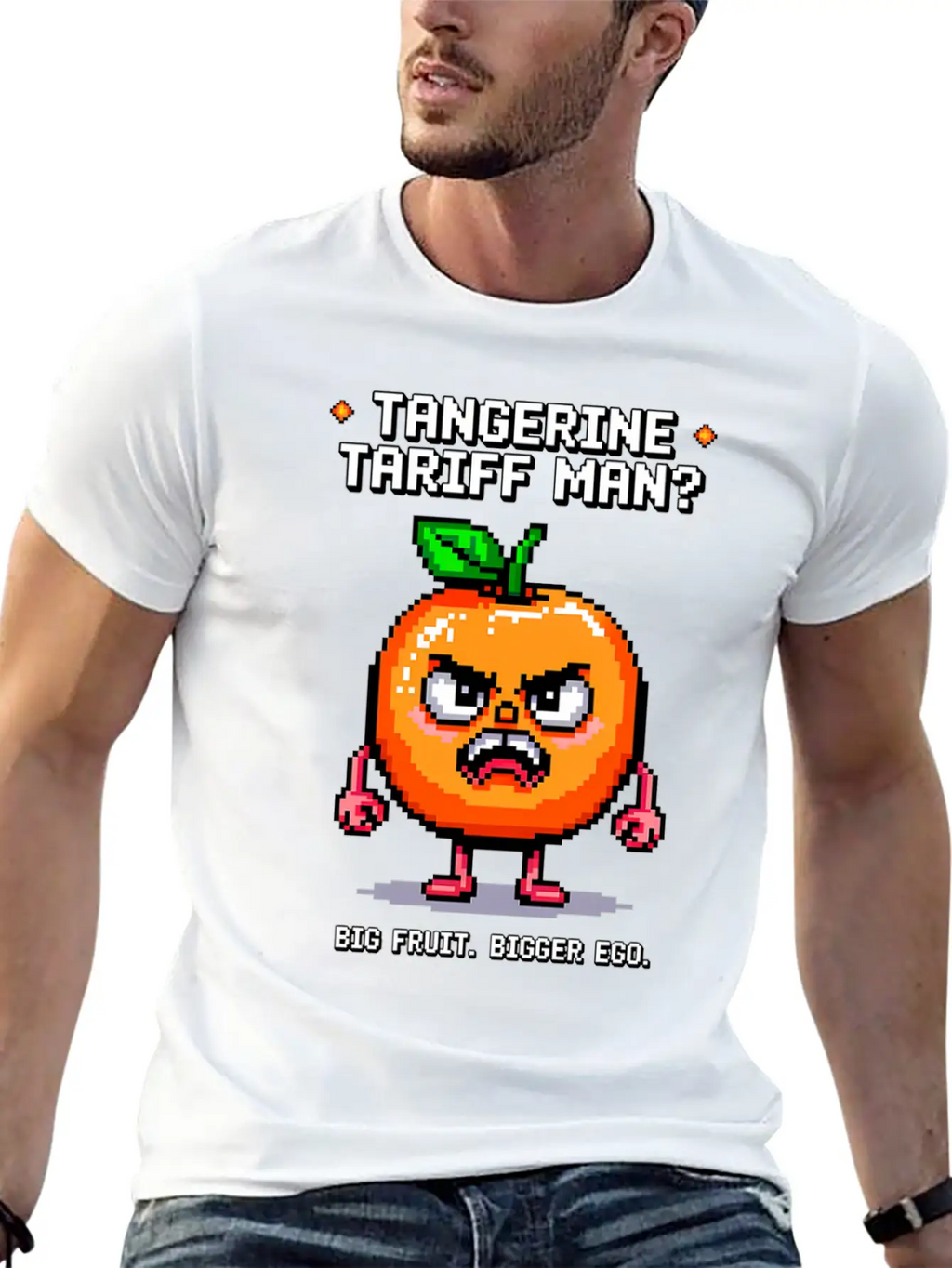 Tangerine Tariff Man? Big Fruit. Bigger Ego. Classic Cotton Tee – Unisex Comfort For Any Season