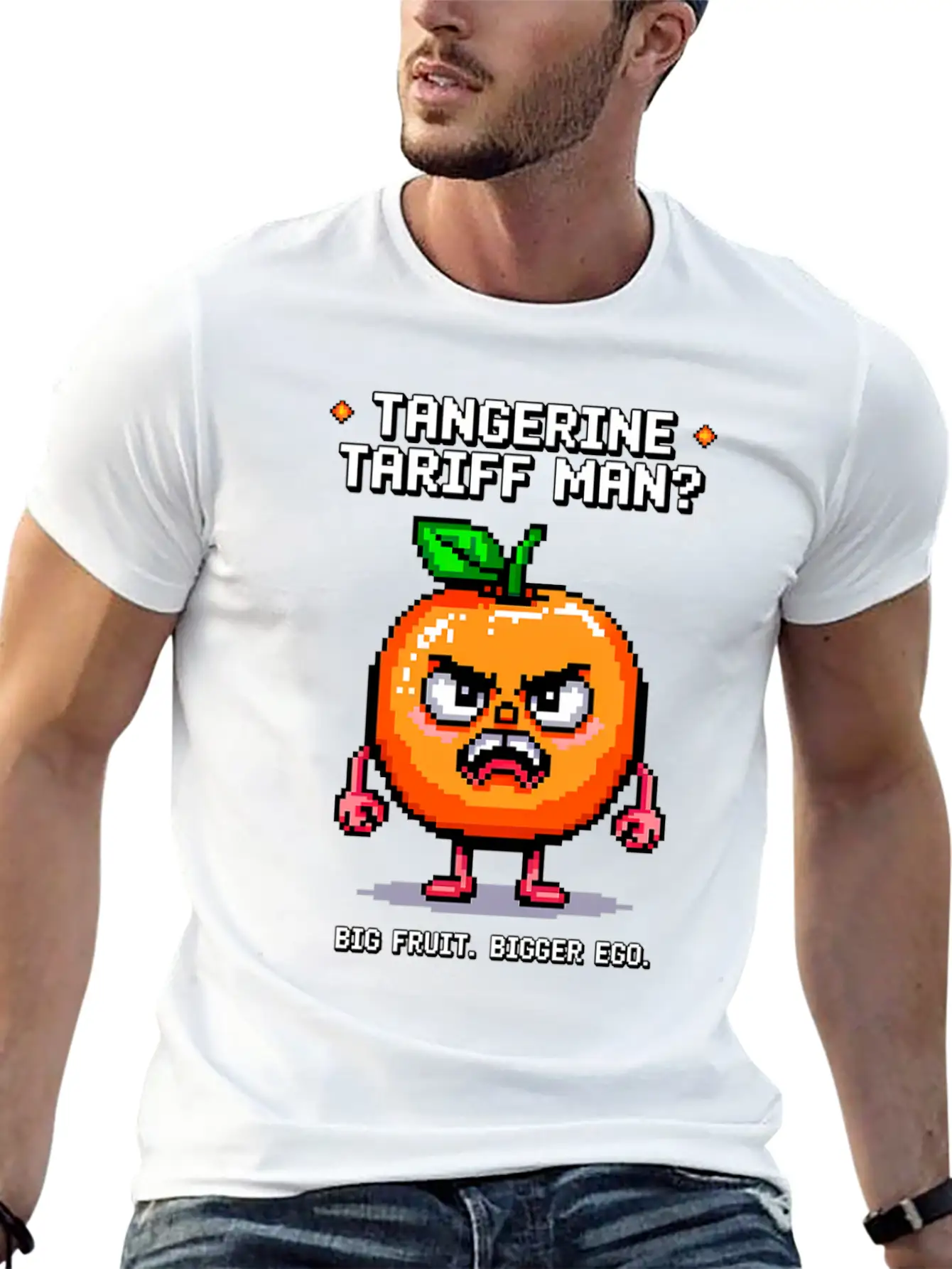 Tangerine Tariff Man? Big Fruit. Bigger Ego. Classic Cotton Tee – Unisex Comfort For Any Season