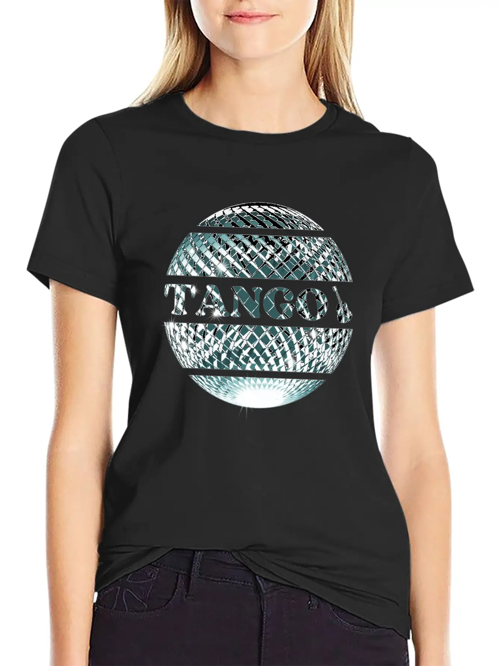 Tango Dance Silver Disco Ball Breathable Graphic T-Shirt – Perfect For Casual Days