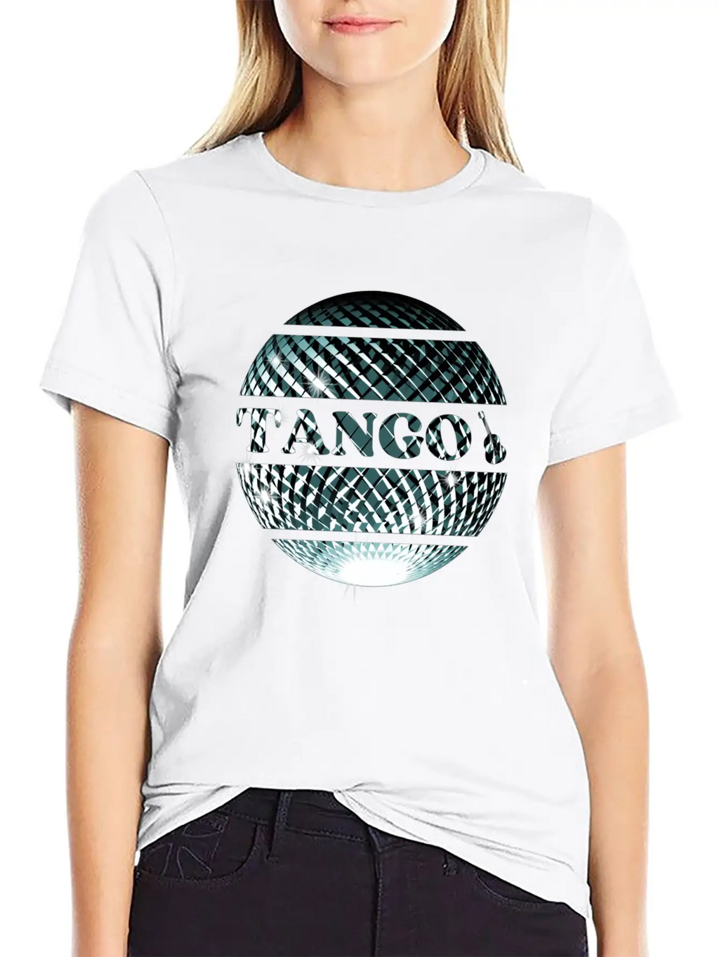 Tango Dance Silver Disco Ball Breathable Graphic T-Shirt – Perfect For Casual Days