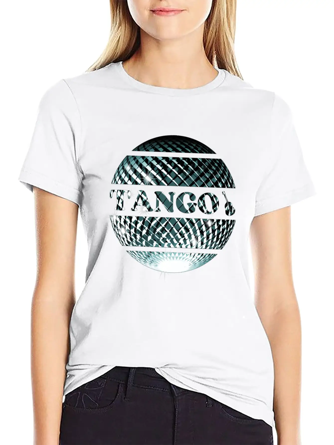 Tango Dance Silver Disco Ball Breathable Graphic T-Shirt – Perfect For Casual Days