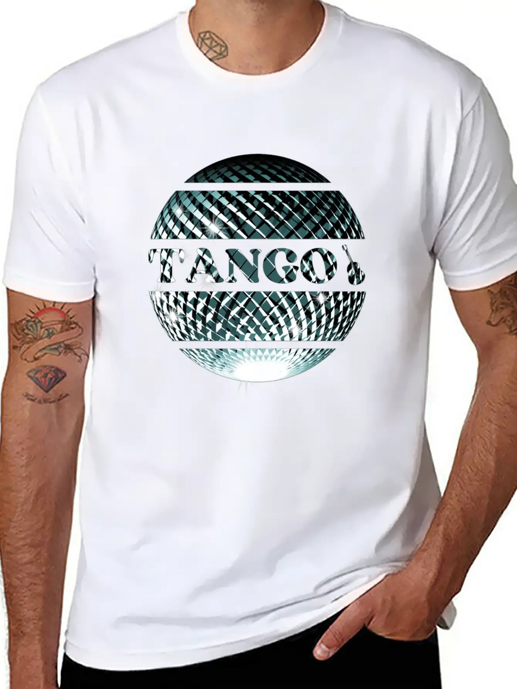 Tango Dance Silver Disco Ball Breathable Graphic T-Shirt – Perfect For Casual Days