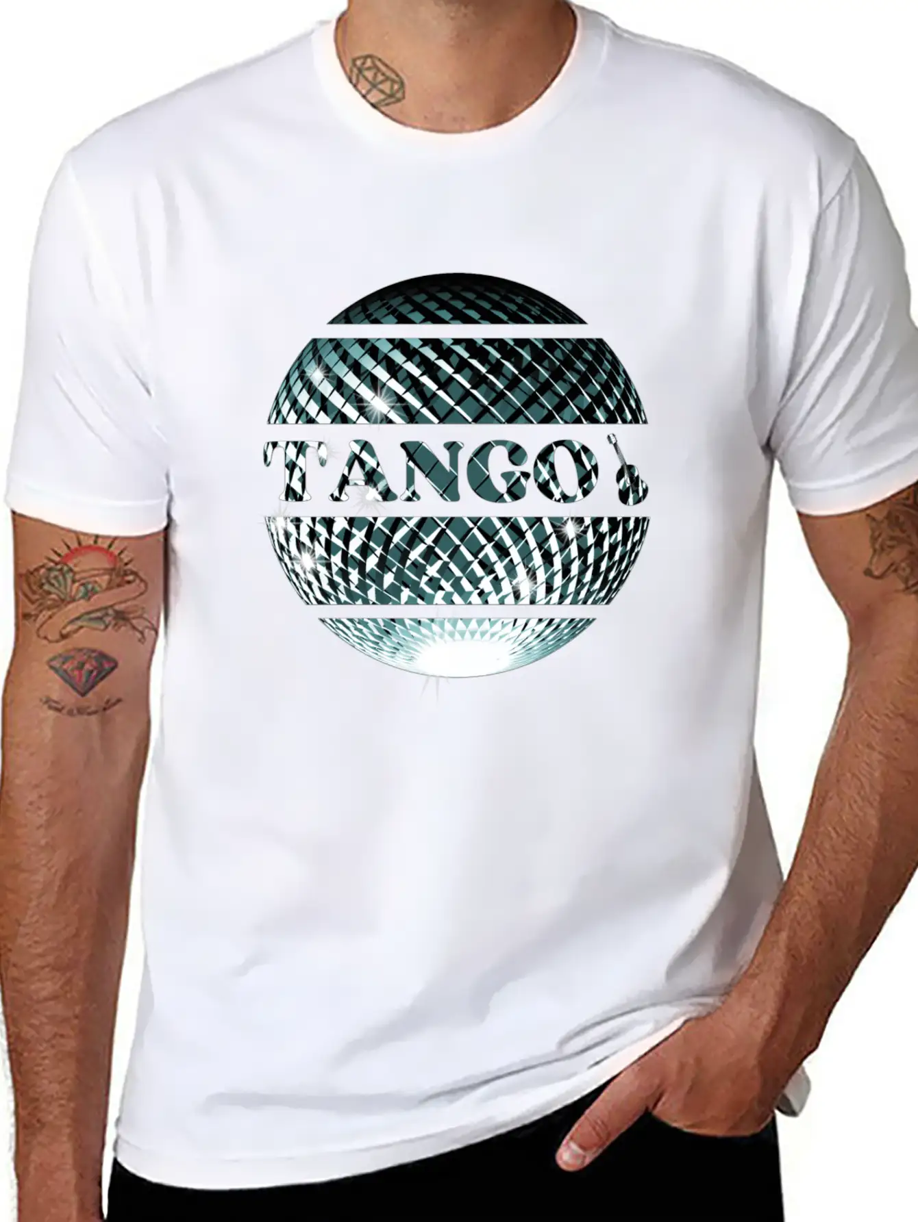 Tango Dance Silver Disco Ball Breathable Graphic T-Shirt – Perfect For Casual Days