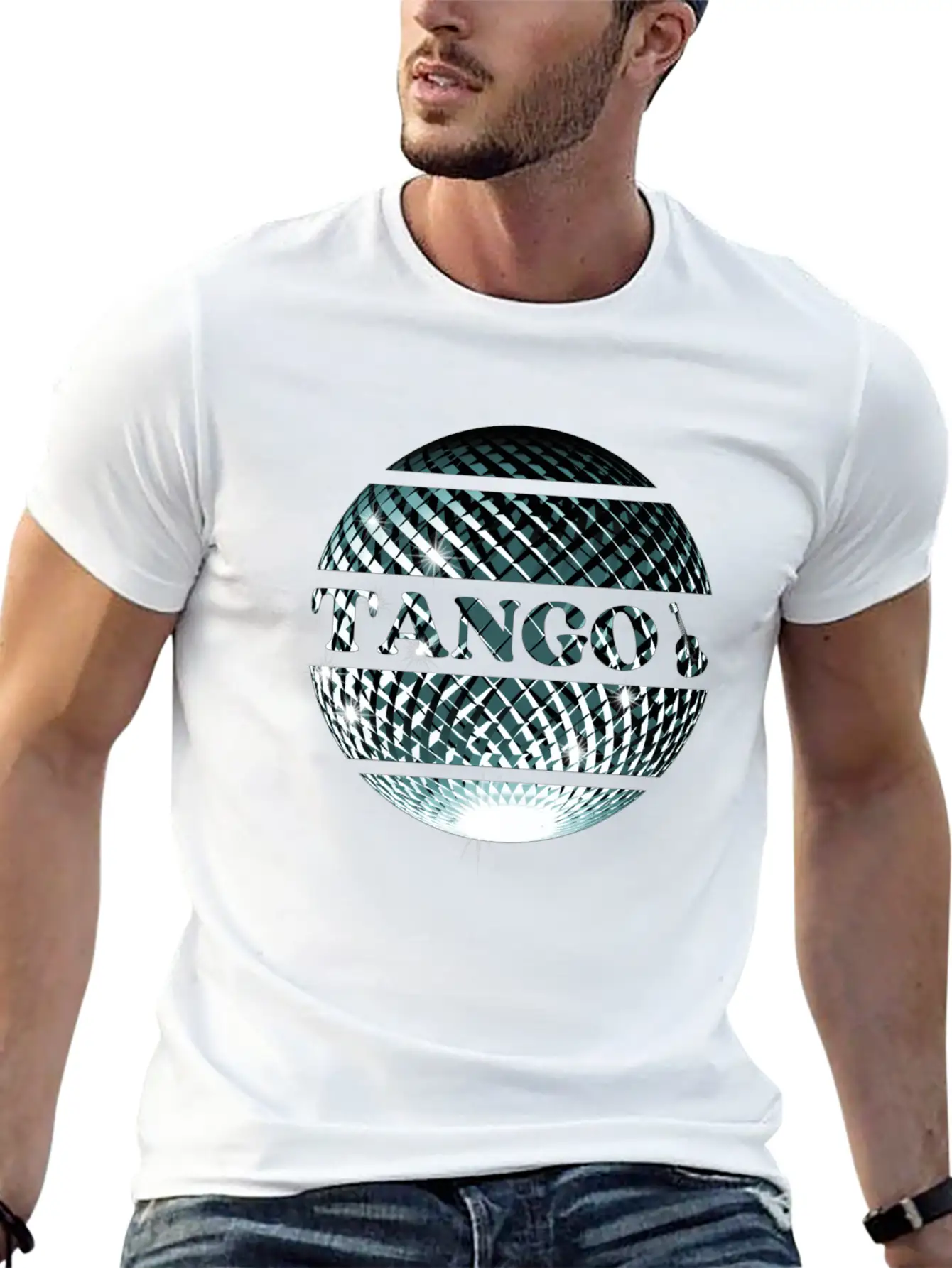 Tango Dance Silver Disco Ball Breathable Graphic T-Shirt – Perfect For Casual Days