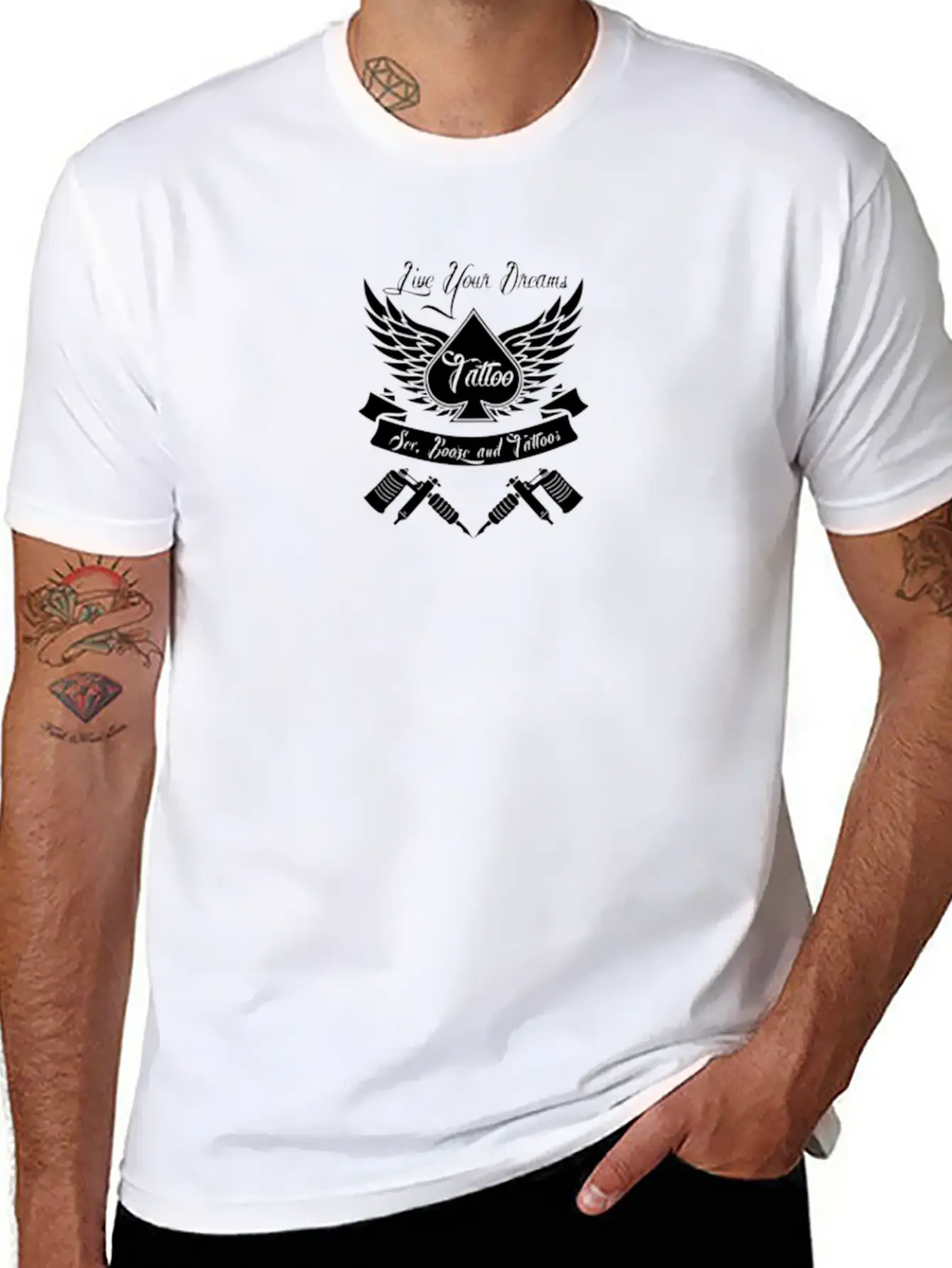 Tattoo Art Funny Logo Essential Cotton Tee For Daily Outfits – Unisex Style