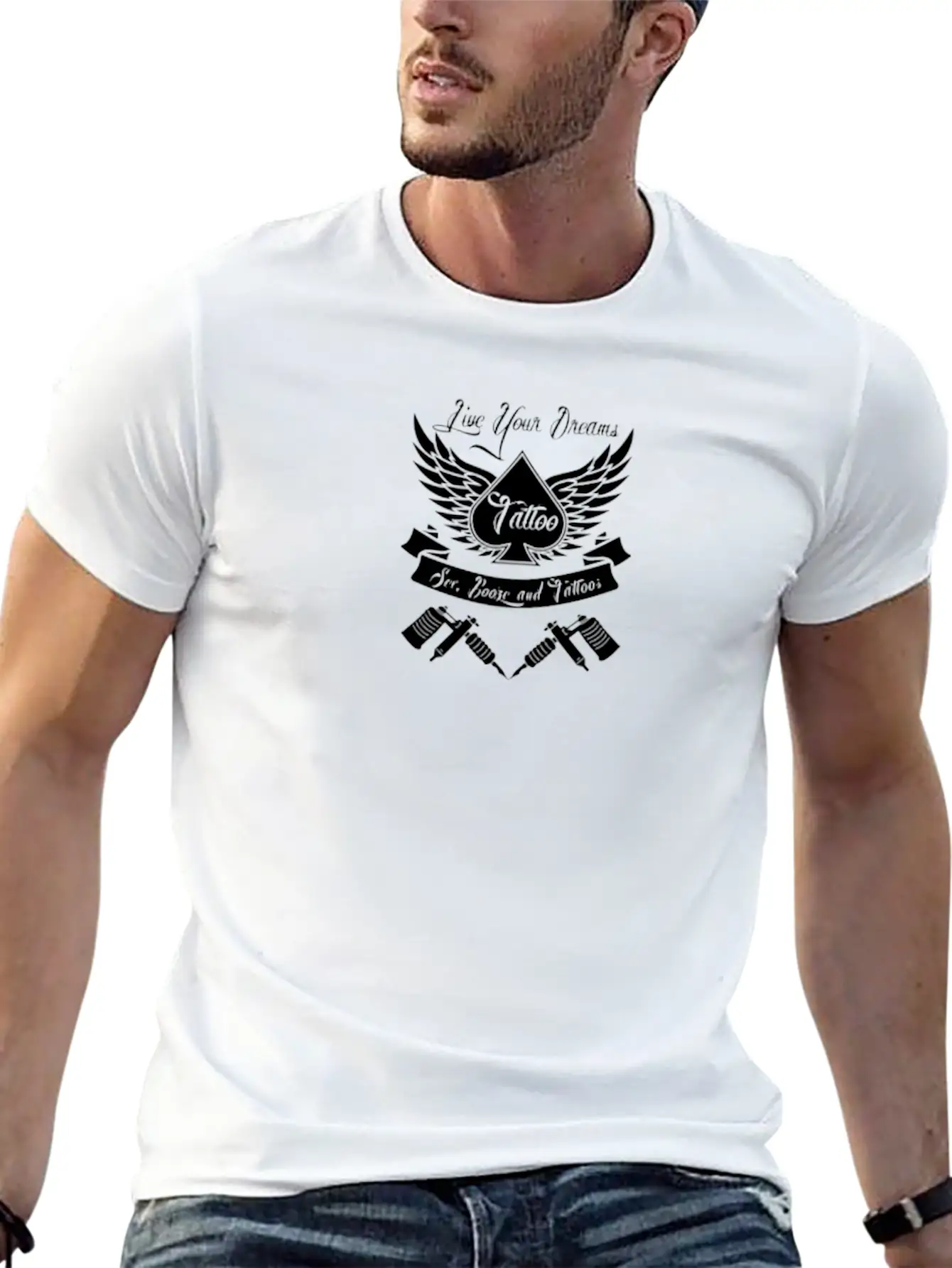 Tattoo Art Funny Logo Essential Cotton Tee For Daily Outfits – Unisex Style