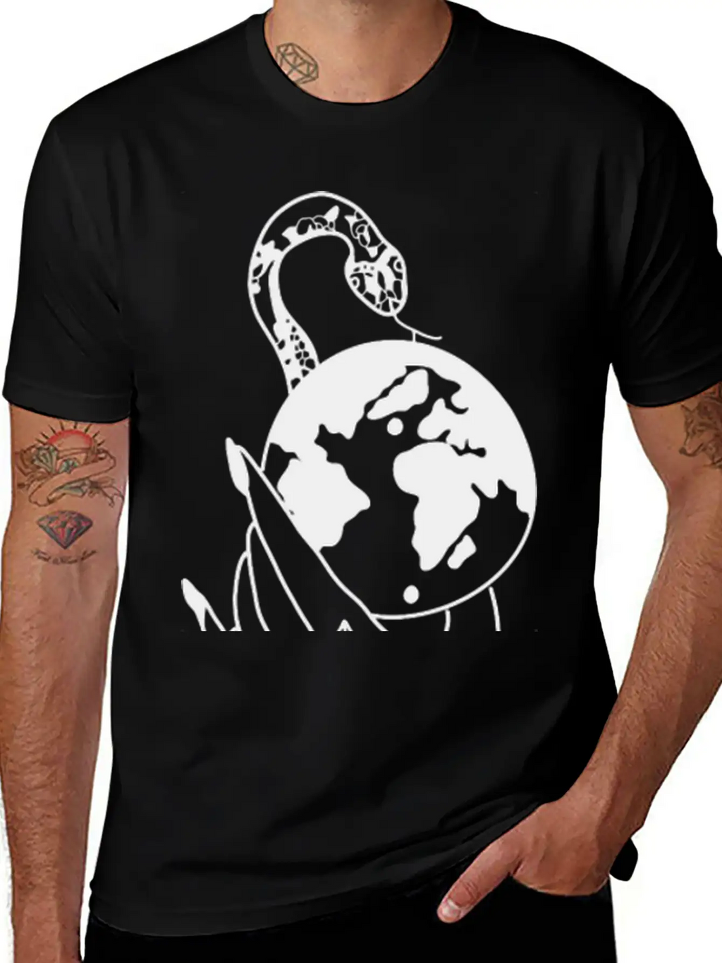 Tattoo Hand Snake World Classic Cotton Tee – Unisex Comfort For Any Season