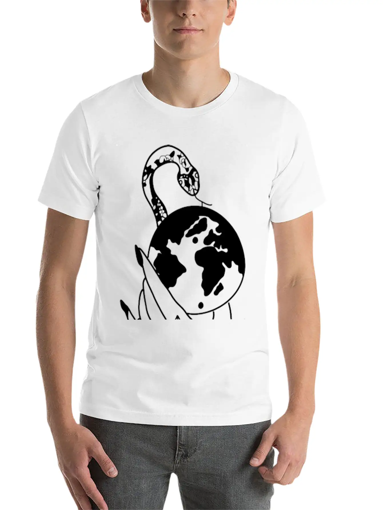 Tattoo Hand Snake World Classic Cotton Tee – Unisex Comfort For Any Season