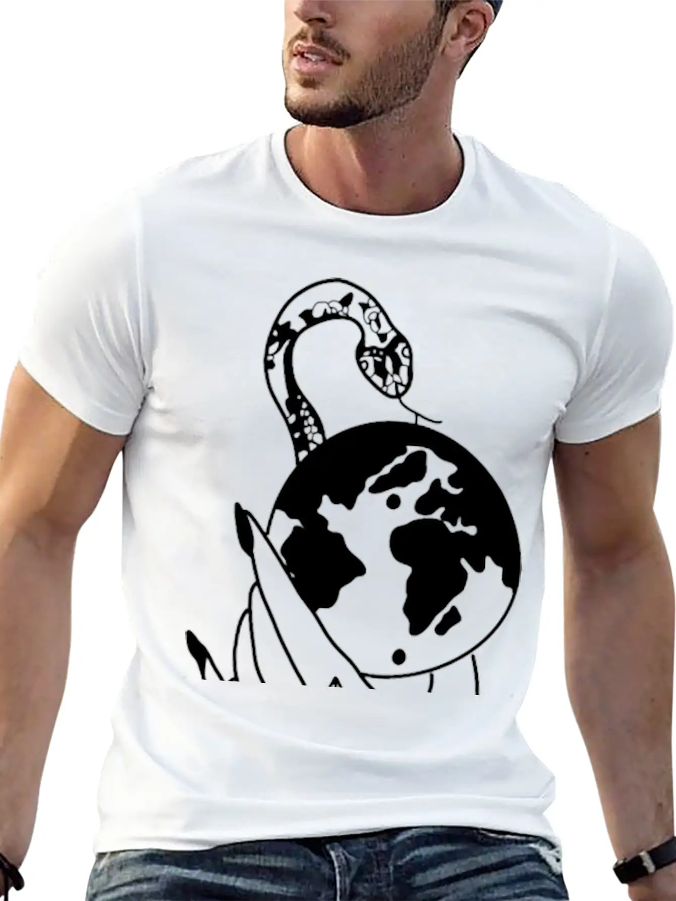 Tattoo Hand Snake World Classic Cotton Tee – Unisex Comfort For Any Season