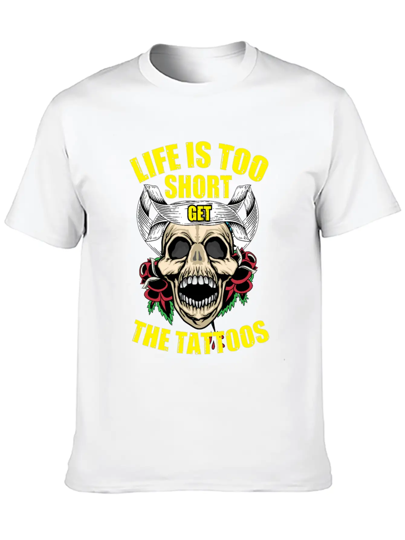 Tattoo Ink Artist Tribal Life Is Too Short Get Basic Graphic T-Shirt – Daily Comfort In Soft Cotton