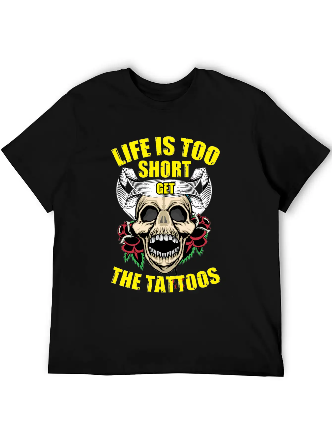 Tattoo Ink Artist Tribal Life Is Too Short Get Basic Graphic T-Shirt – Daily Comfort In Soft Cotton