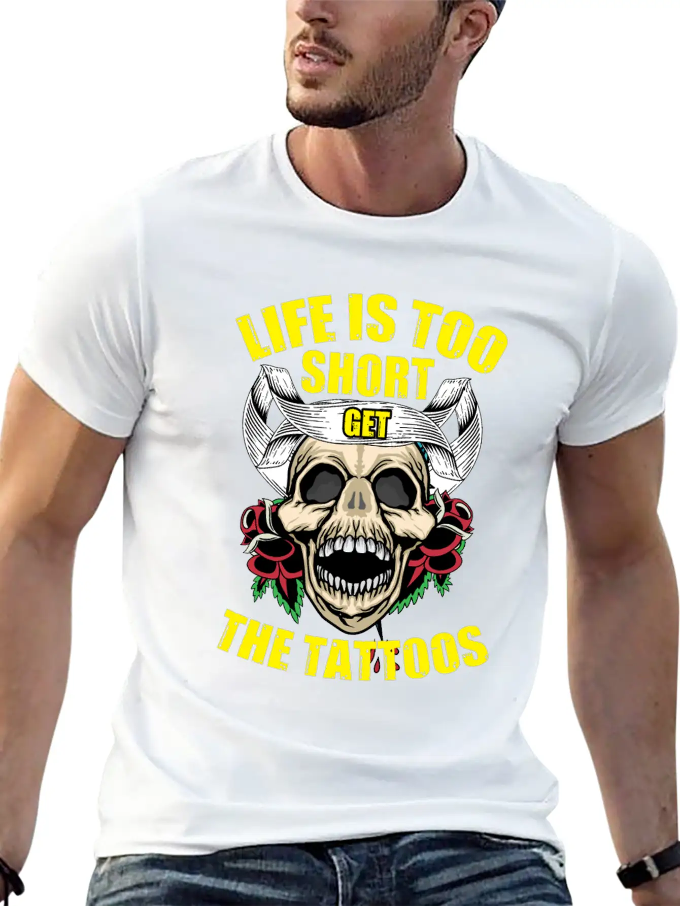 Tattoo Ink Artist Tribal Life Is Too Short Get Basic Graphic T-Shirt – Daily Comfort In Soft Cotton