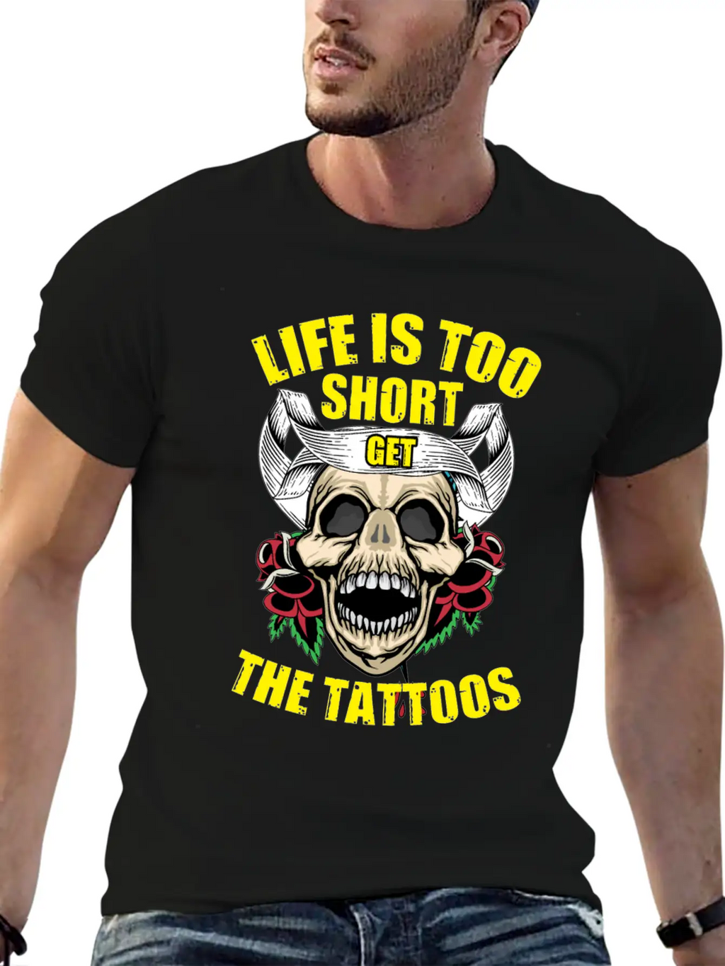 Tattoo Ink Artist Tribal Life Is Too Short Get Basic Graphic T-Shirt – Daily Comfort In Soft Cotton