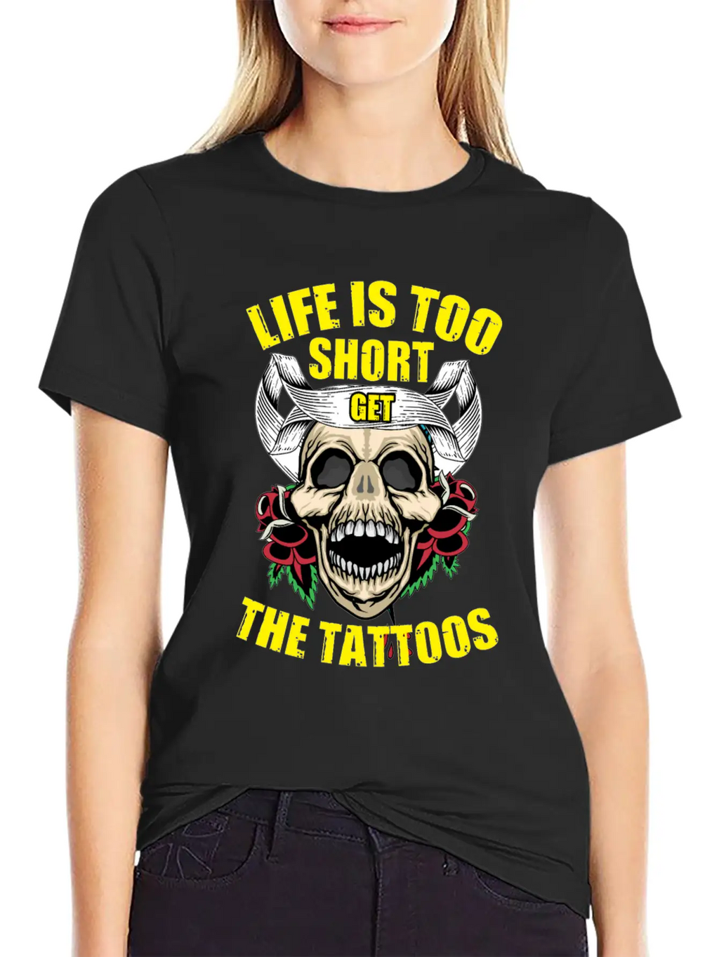 Tattoo Ink Artist Tribal Life Is Too Short Get Basic Graphic T-Shirt – Daily Comfort In Soft Cotton