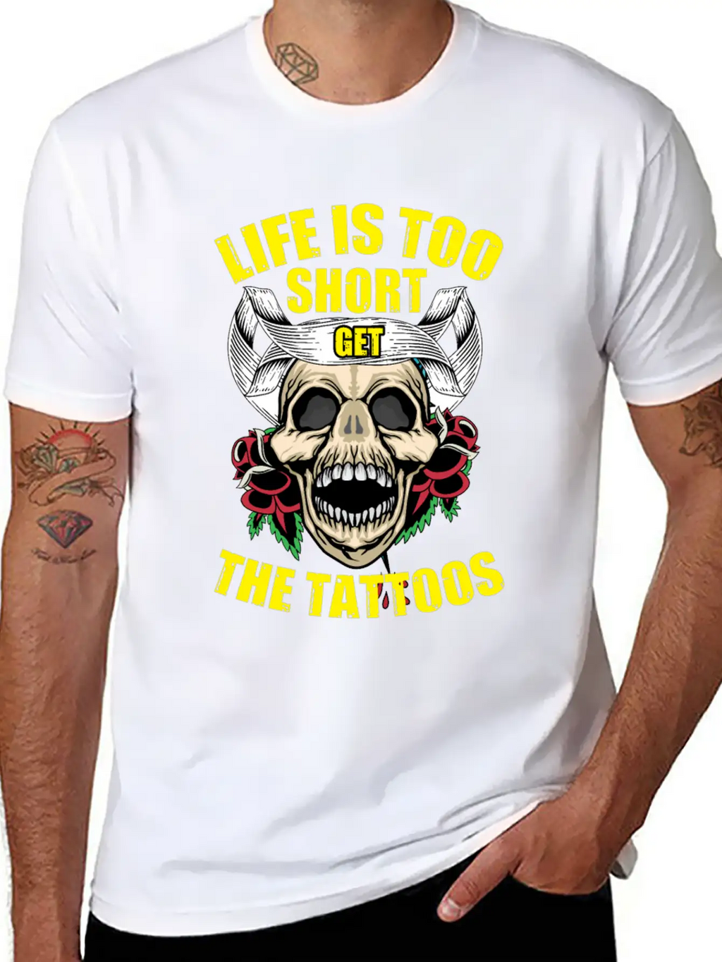 Tattoo Ink Artist Tribal Life Is Too Short Get Basic Graphic T-Shirt – Daily Comfort In Soft Cotton