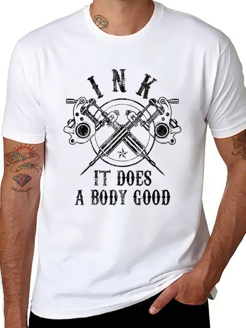 Tattoo - Ink It Does A Body Good Breathable Soft Cotton T-Shirt – Timeless Casual Look