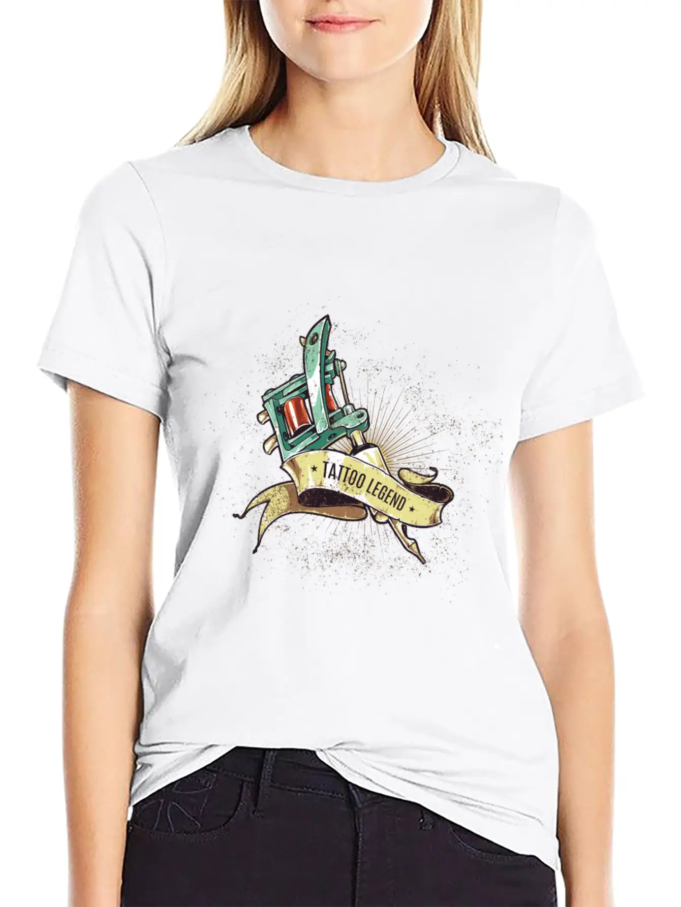 Tattoo Legend - Tattoo Machine With Sash Classic Cotton Tee – Unisex Comfort For Any Season