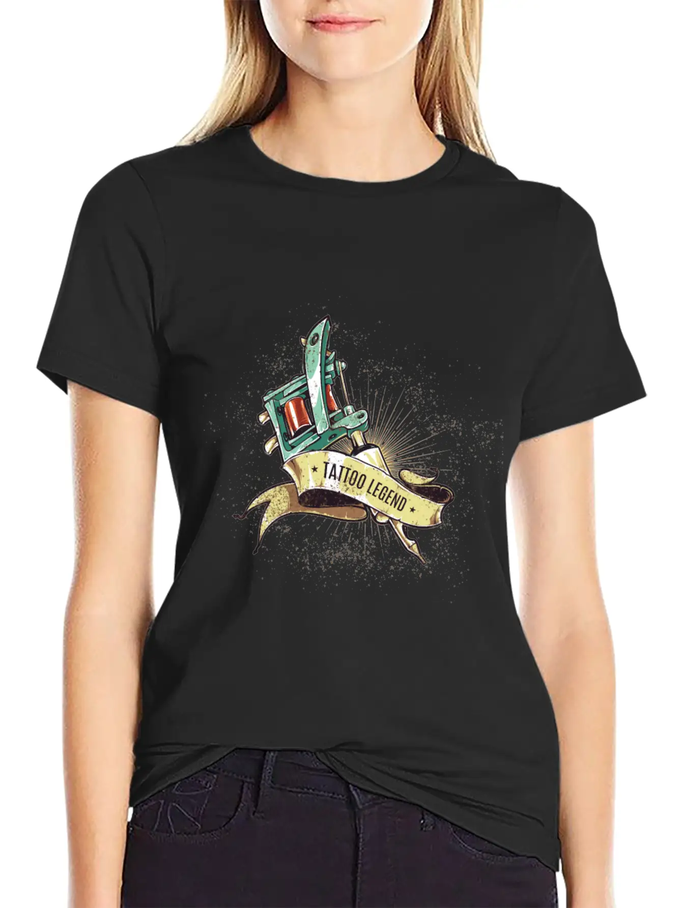 Tattoo Legend - Tattoo Machine With Sash Classic Cotton Tee – Unisex Comfort For Any Season