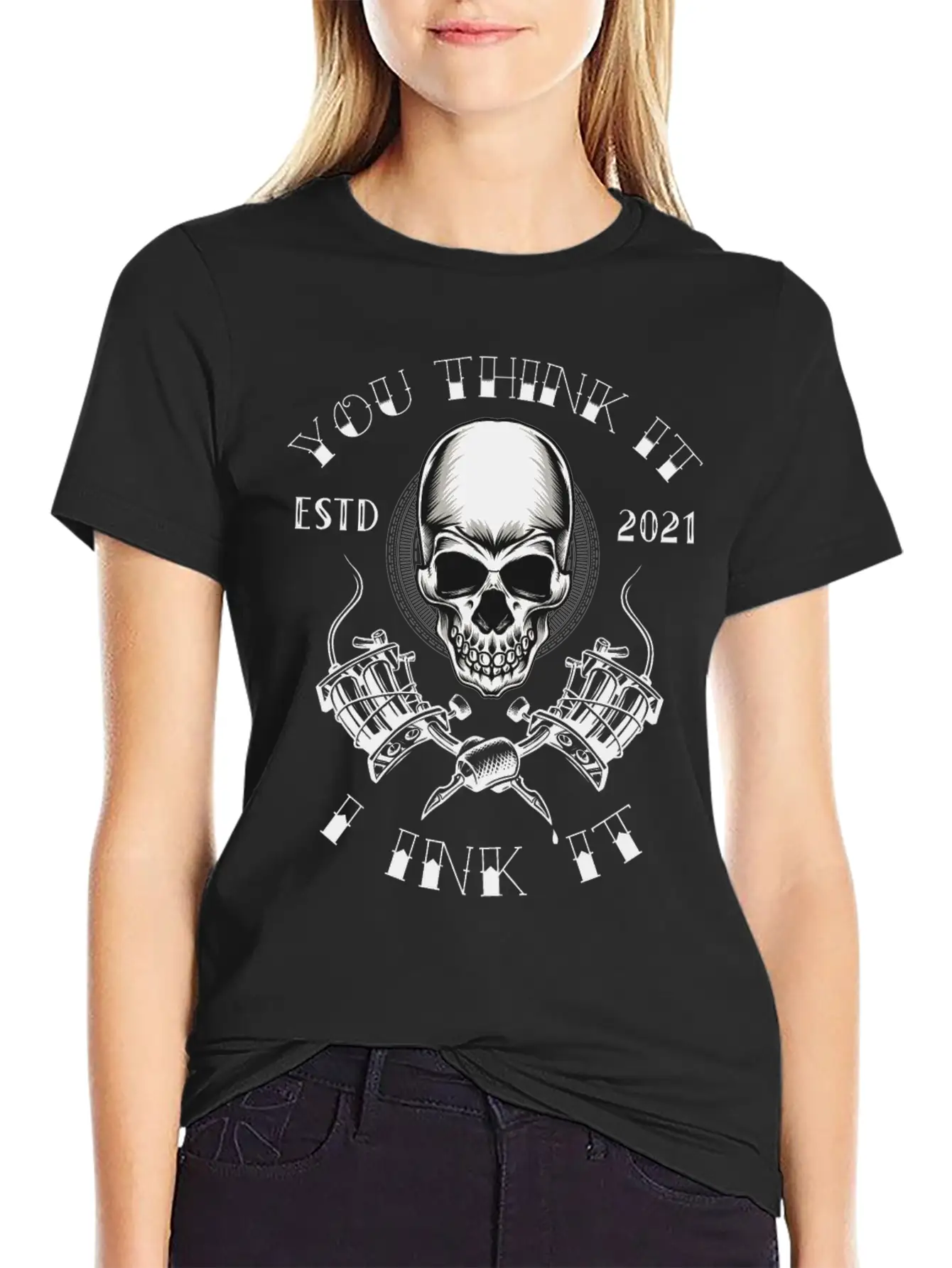 Tattoo Skull Inked Ink Tattoo Saying Quote Memes Essential Cotton Tee For Daily Outfits – Unisex Style