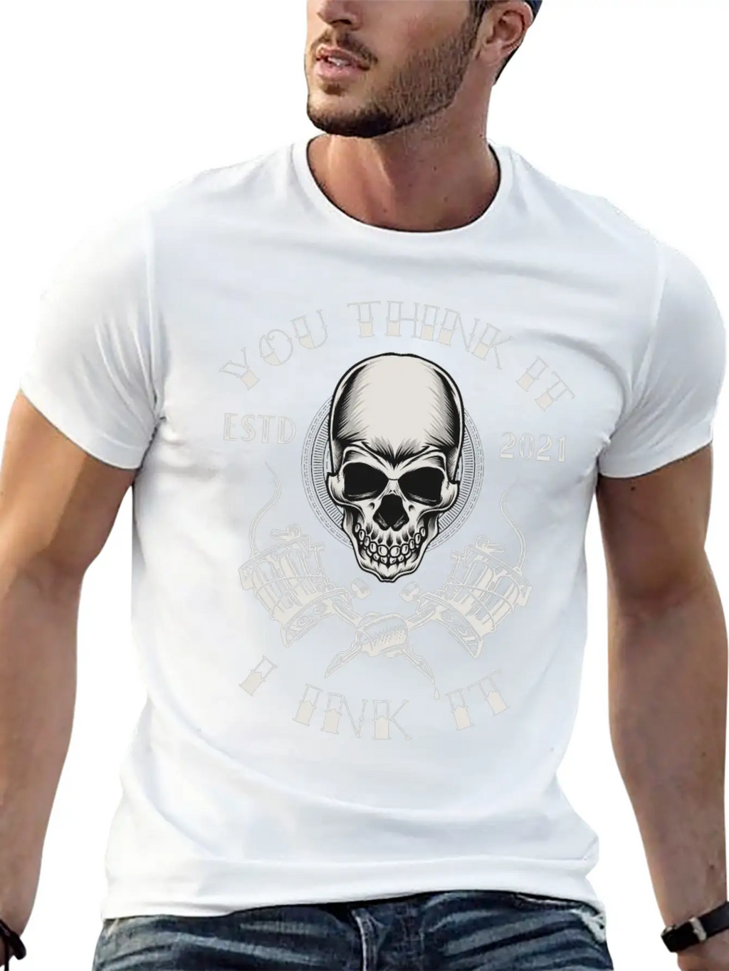 Tattoo Skull Inked Ink Tattoo Saying Quote Memes Essential Cotton Tee For Daily Outfits – Unisex Style